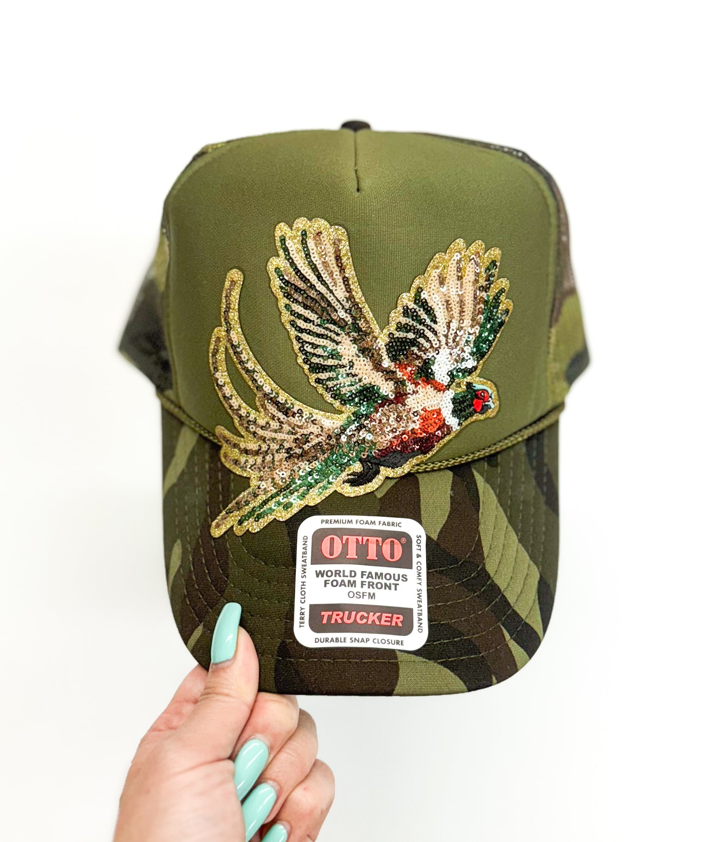 Sequin Pheasant Bird Hunting Otto Trucker Hat
