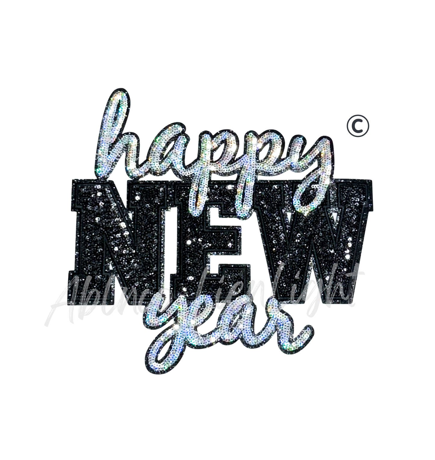 Happy New Year Sequins Patch - Large