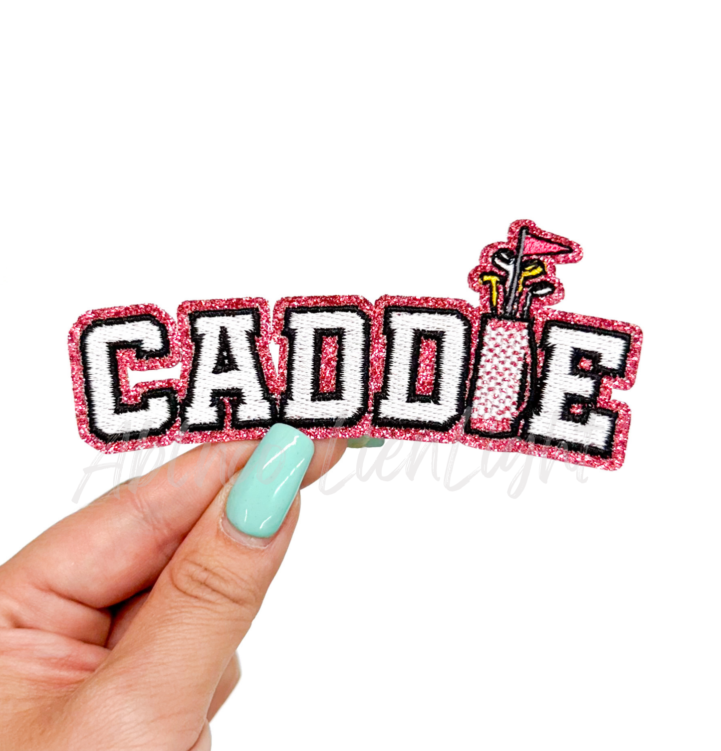 Pink Golf Caddie Embroidery Patch - Small