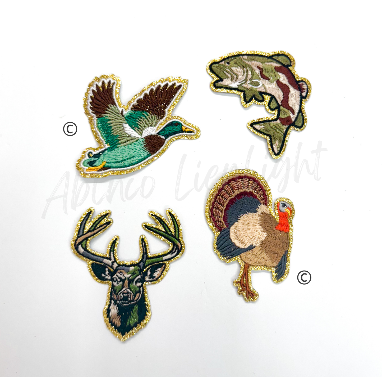 Camo Fish Hunting Embroidery Patch - Small