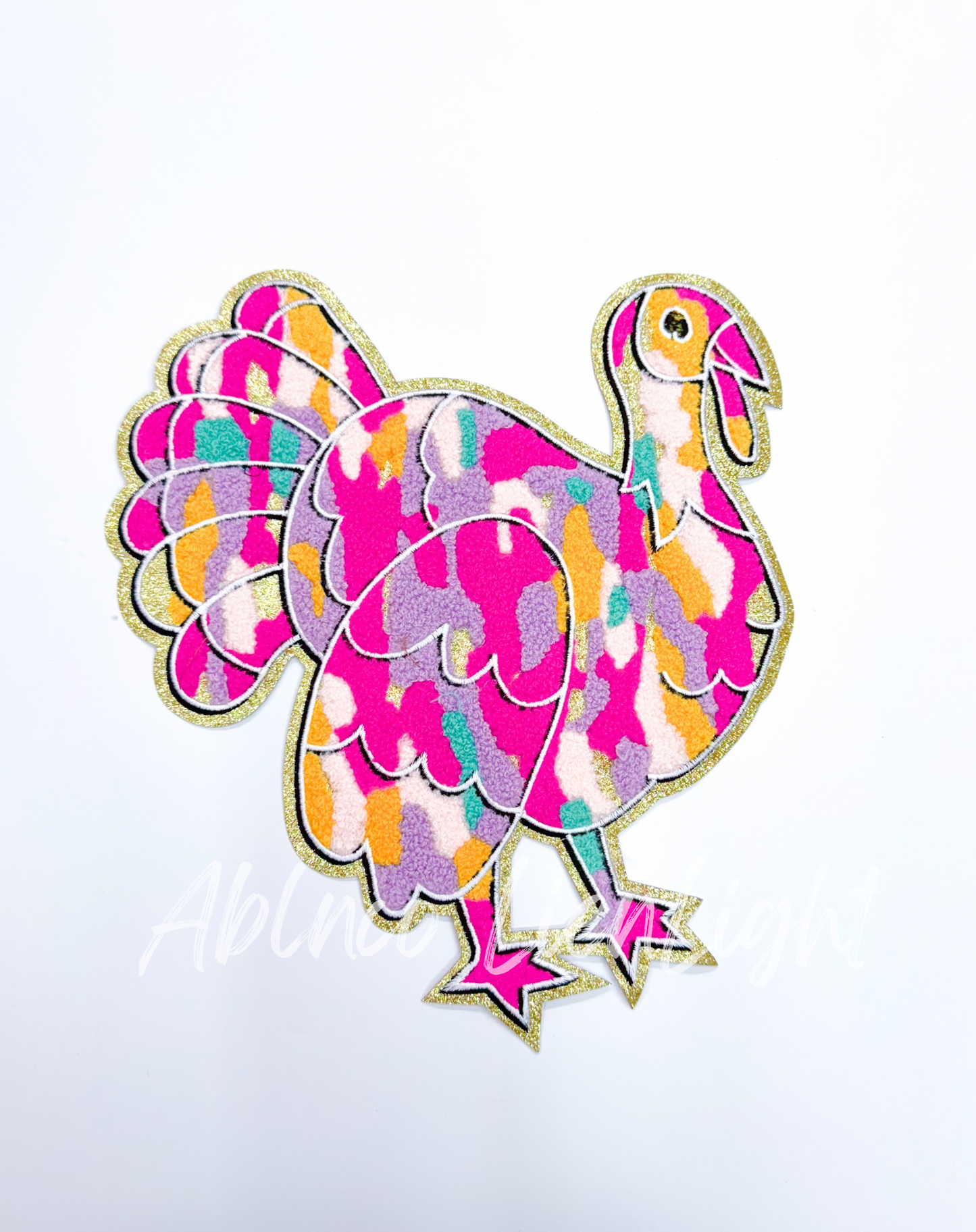 Thanksgiving Turkey Sequins Chenille Patch