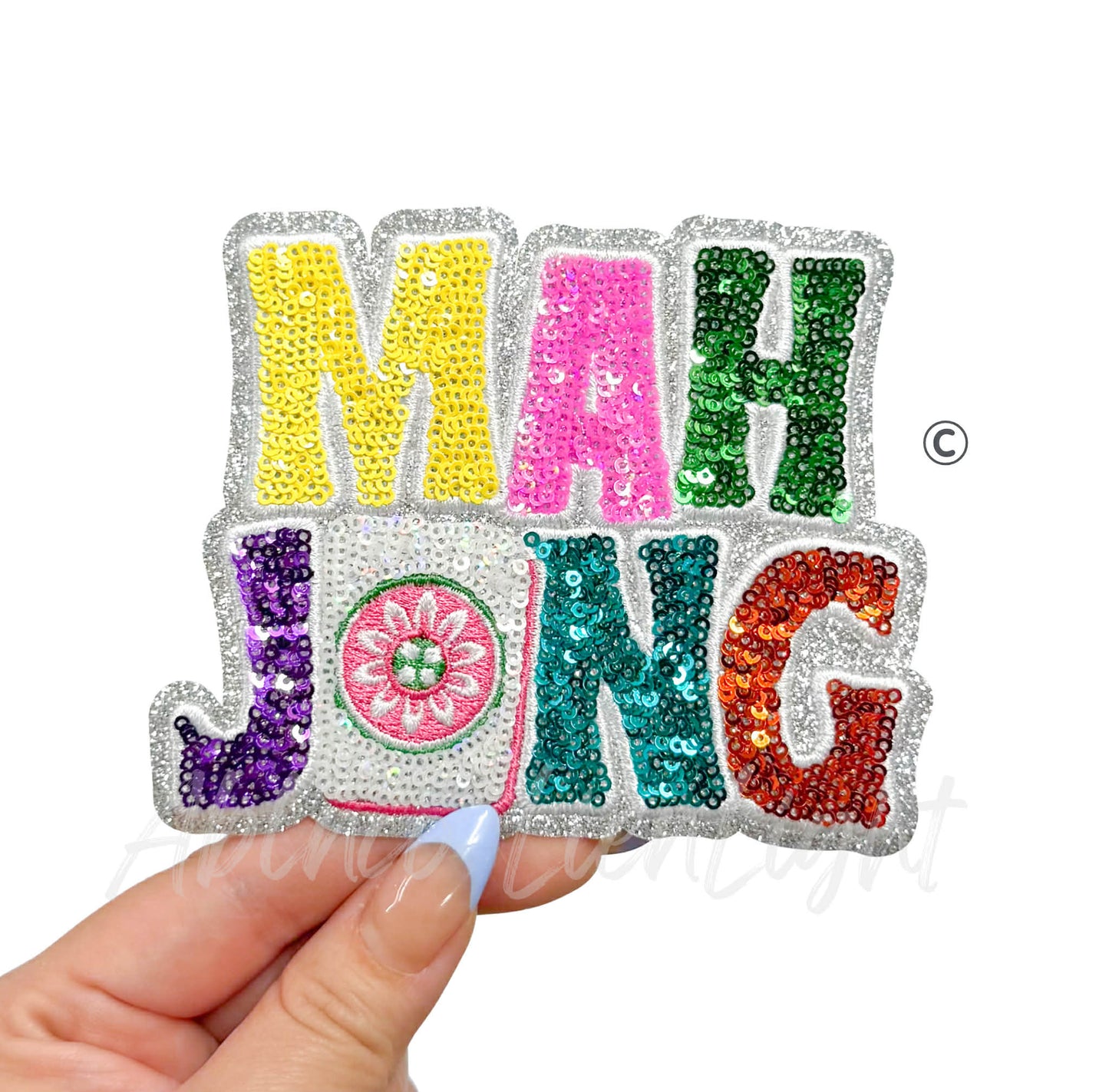 Colorful Mahjong Sequin Patch - Small