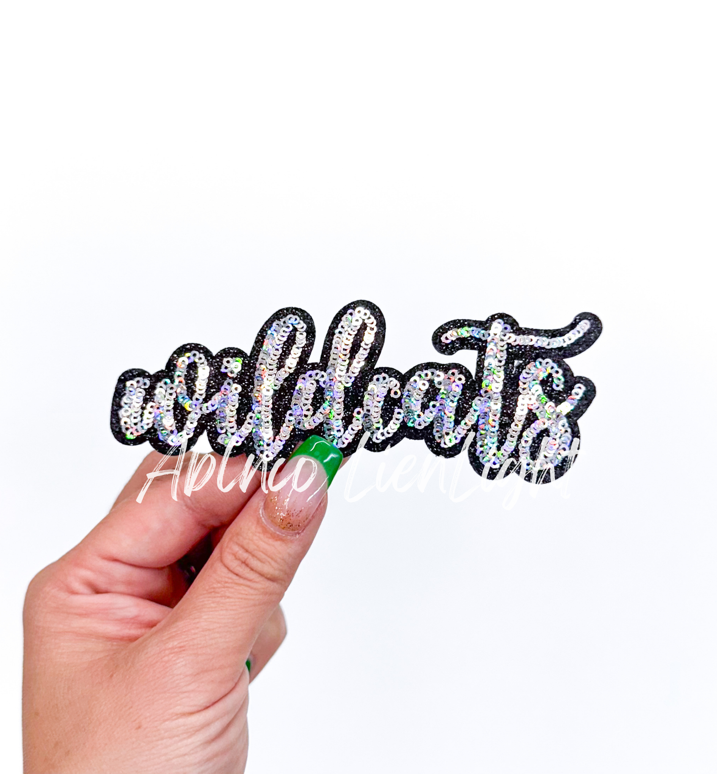 Wildcats Mascot Script Letter Sequin Patch - Small