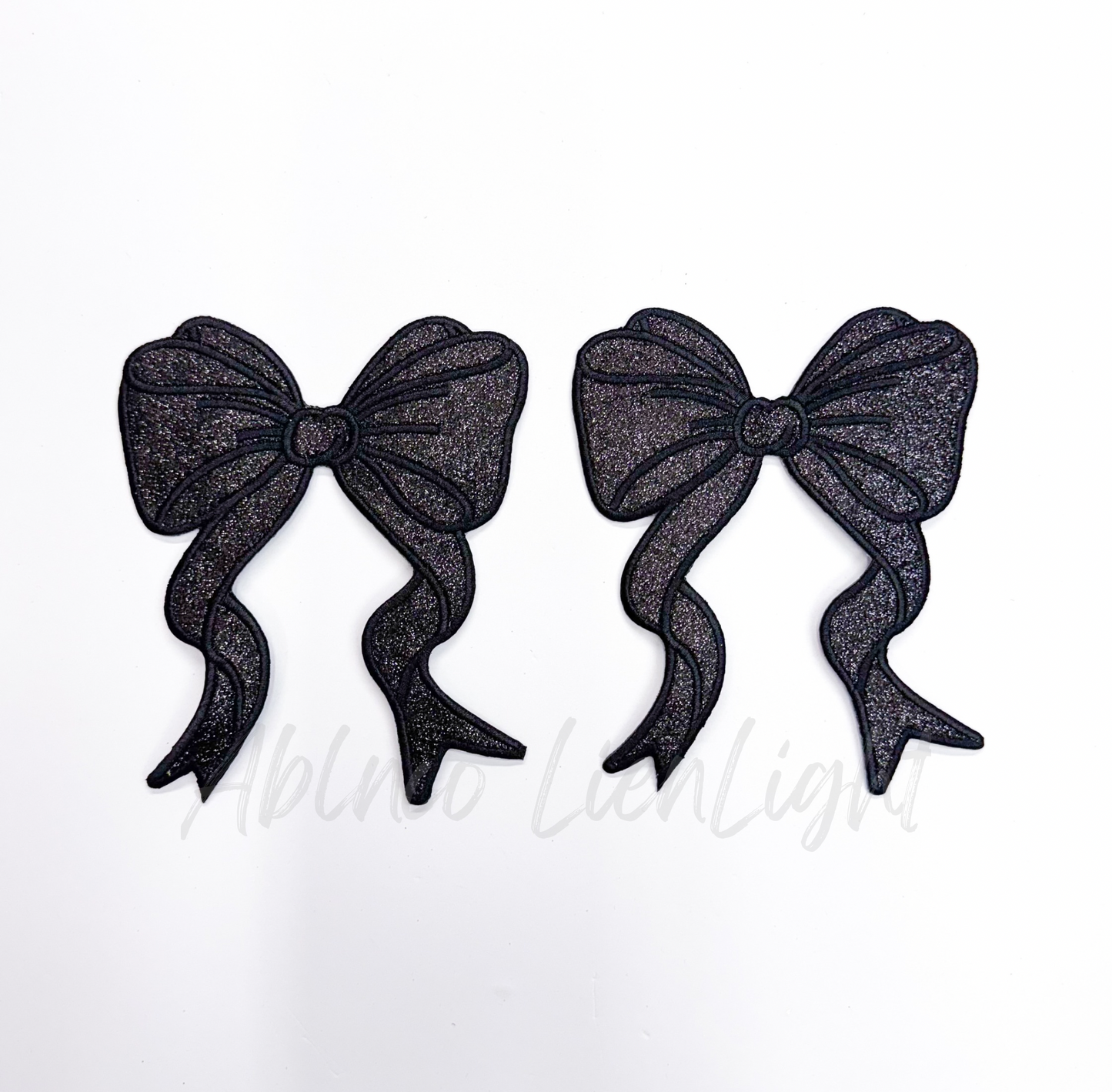 Side Bows Glitter Embroidery Patch