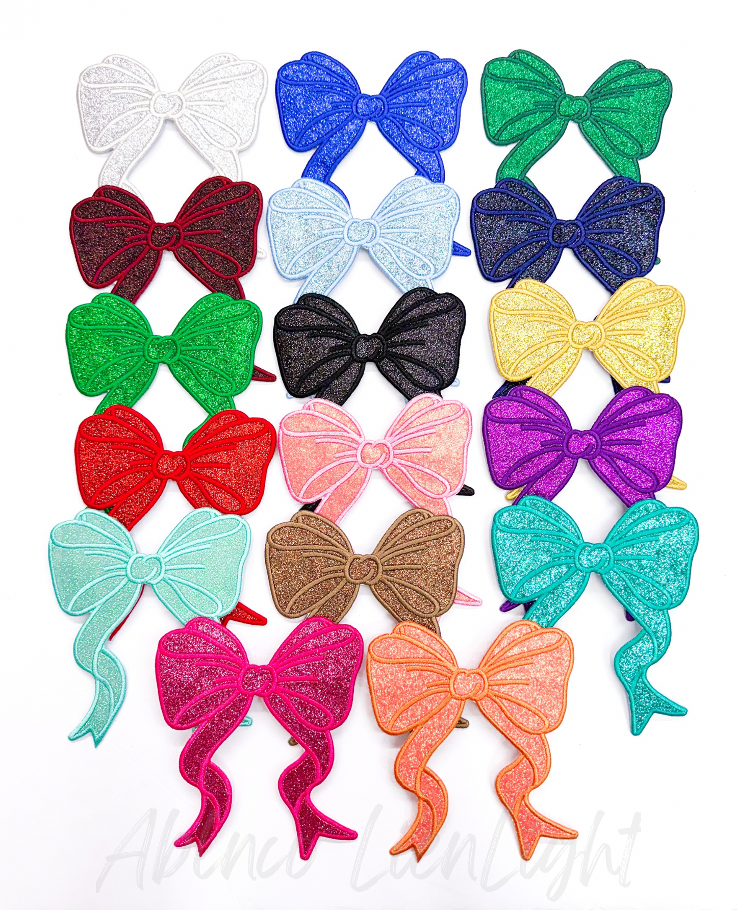 Side Bows Glitter Embroidery Patch