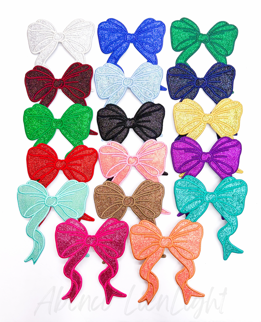 Side Bows Glitter Embroidery Patch