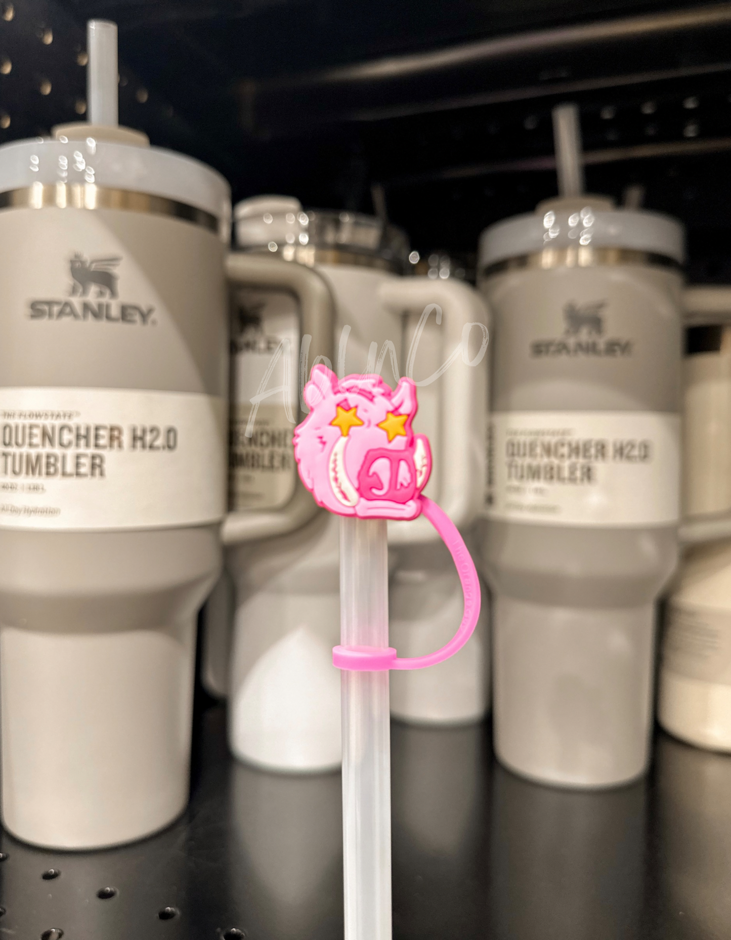 Preppy Pink Mascot™ Razorback Hog Tumbler Straw Topper Cap
