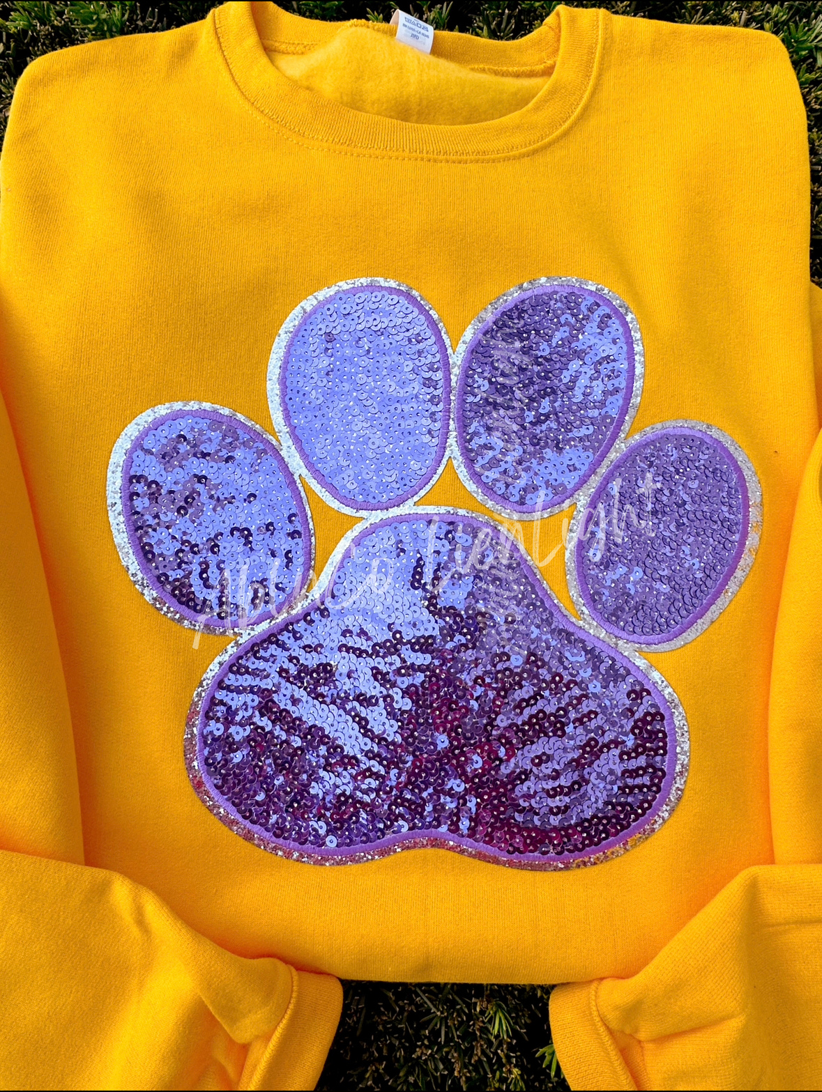 Big Purple Sequin Paw Print Patch
