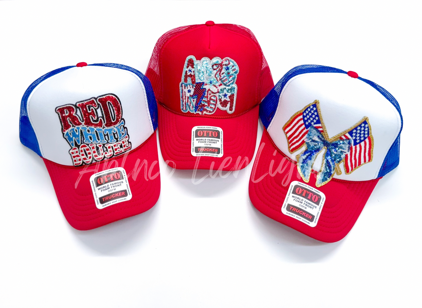 Retro America Sequin 4th July Holiday Otto Trucker Hat
