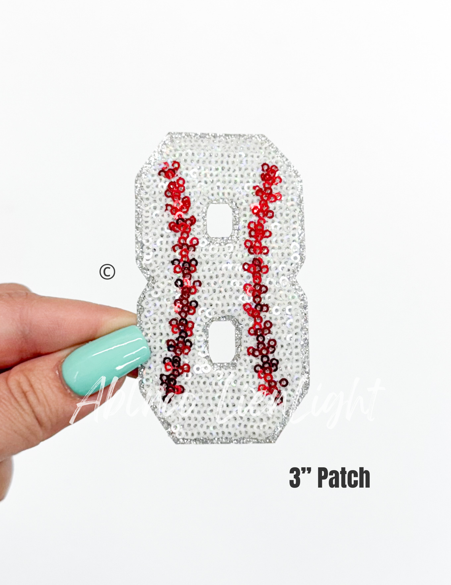 Sequin Baseball Numbers Patch - Small