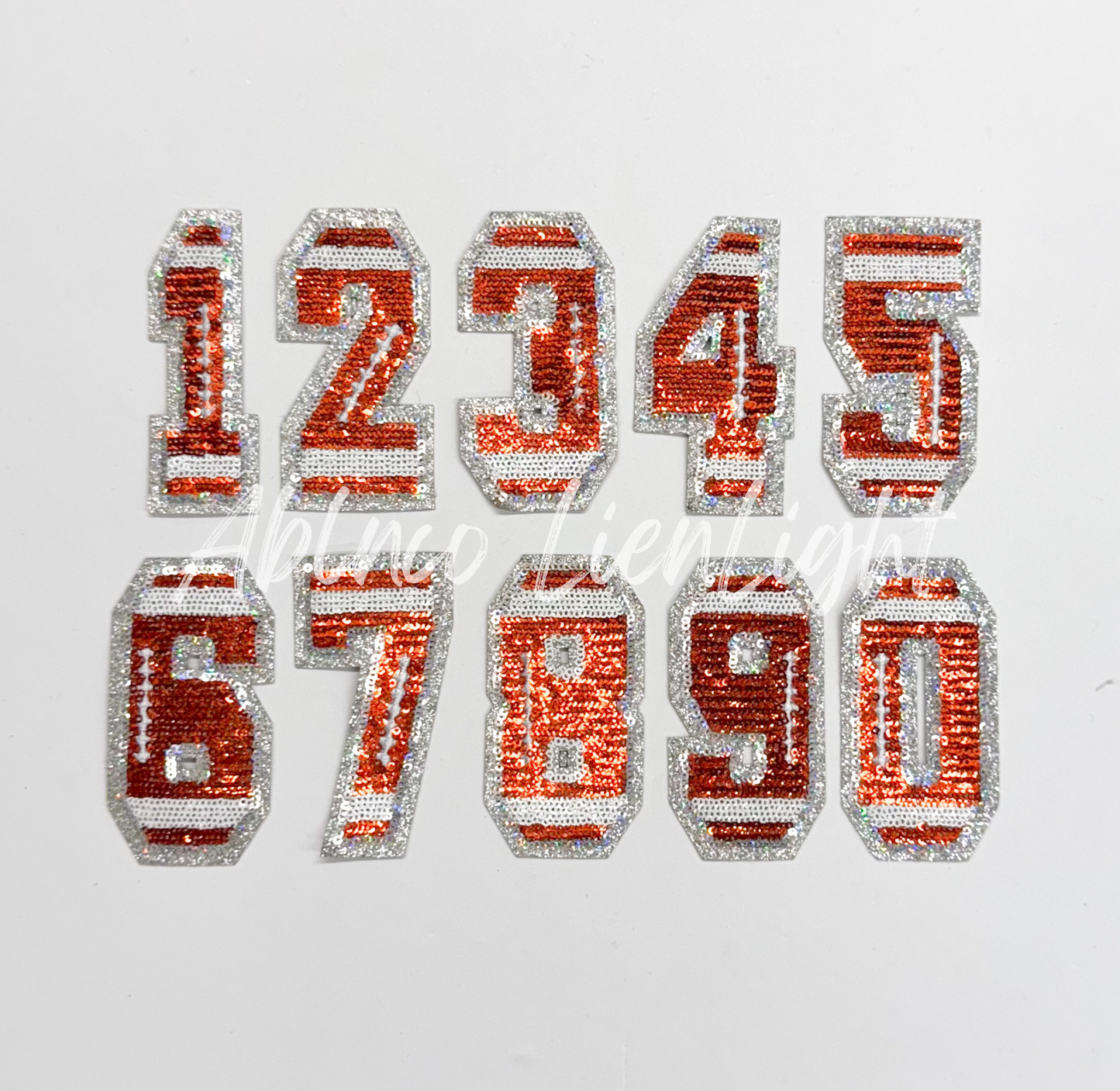 Football Sequin Numbers Patch - Small