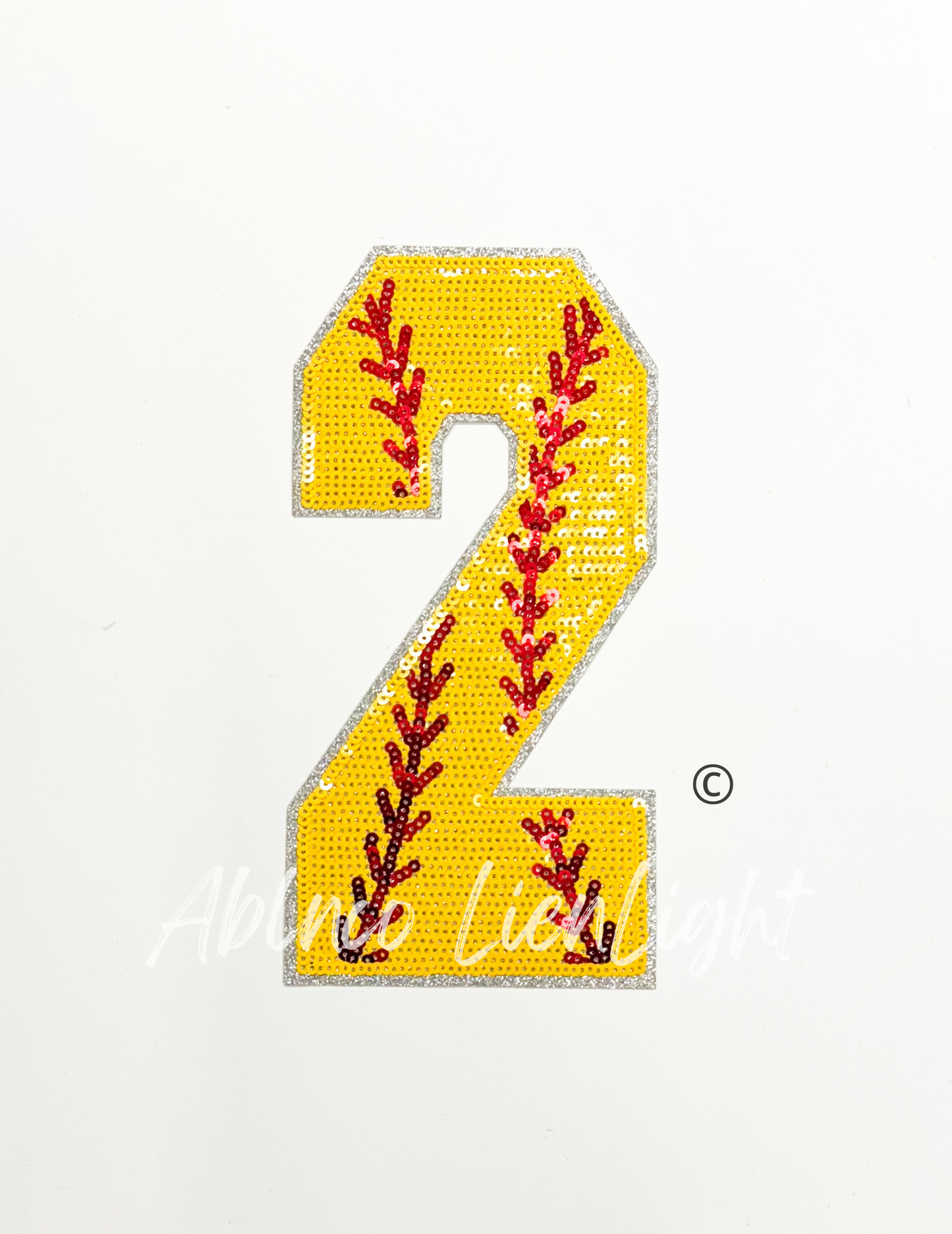 Sequin Softball Numbers Patch - Large