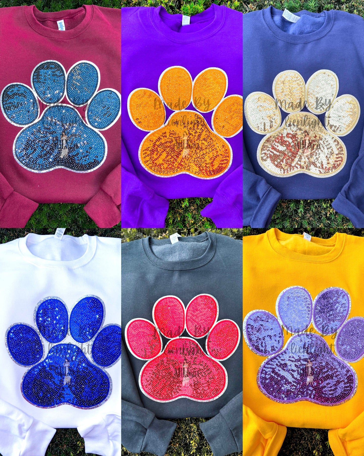 Big Pink Sequin Paw Print Patch