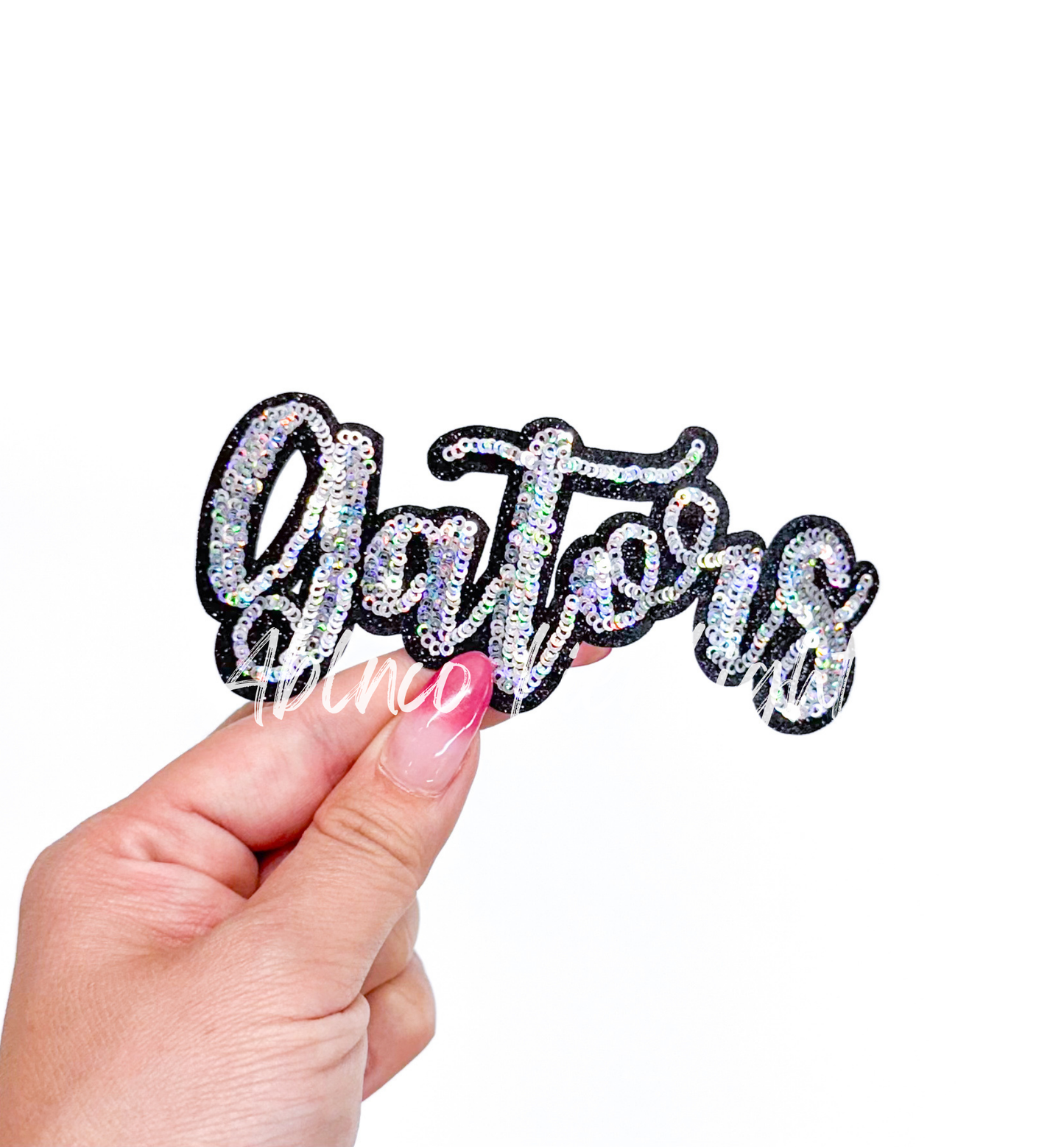 Gators Mascot Script Letter Sequin Patch - Small