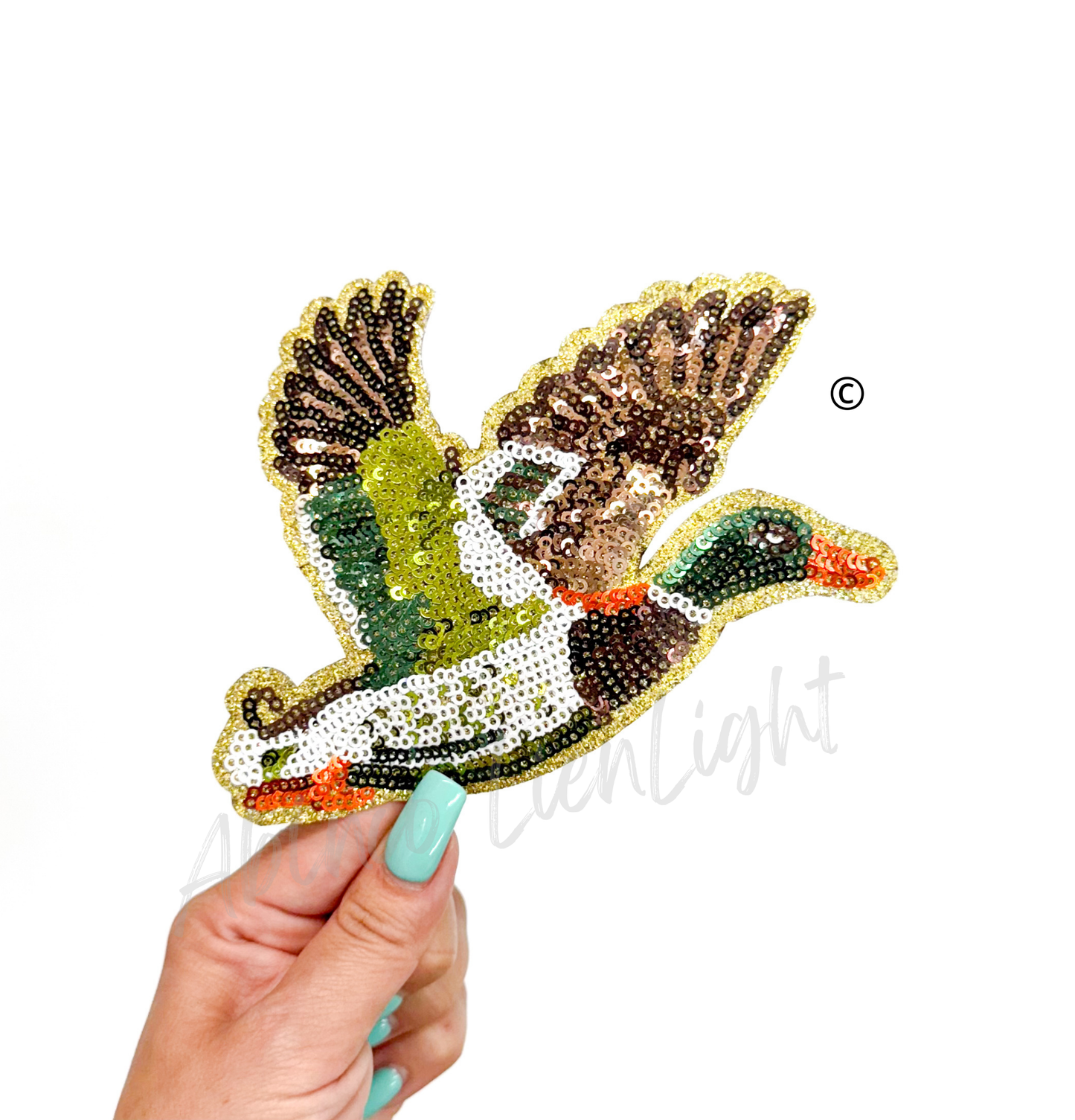 Mallard Duck Hunting Sequin Patch - Small