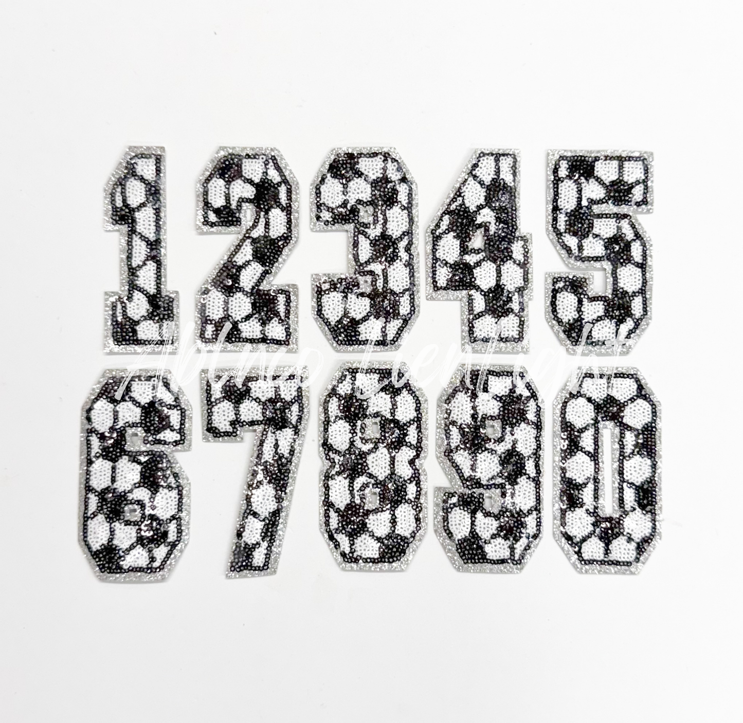 Soccer Sequin Numbers Patch - Small