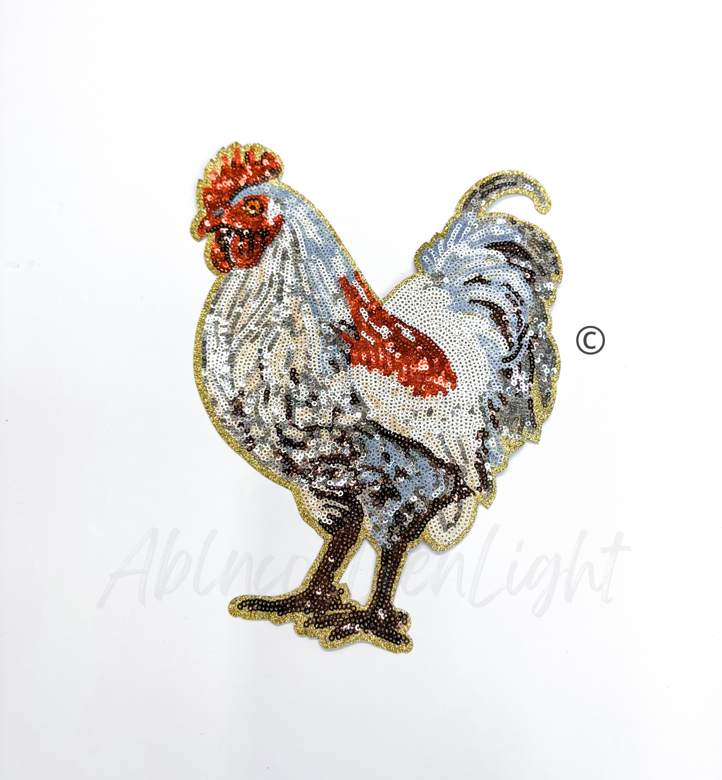 Chicken Farm Animal Sequins Patch