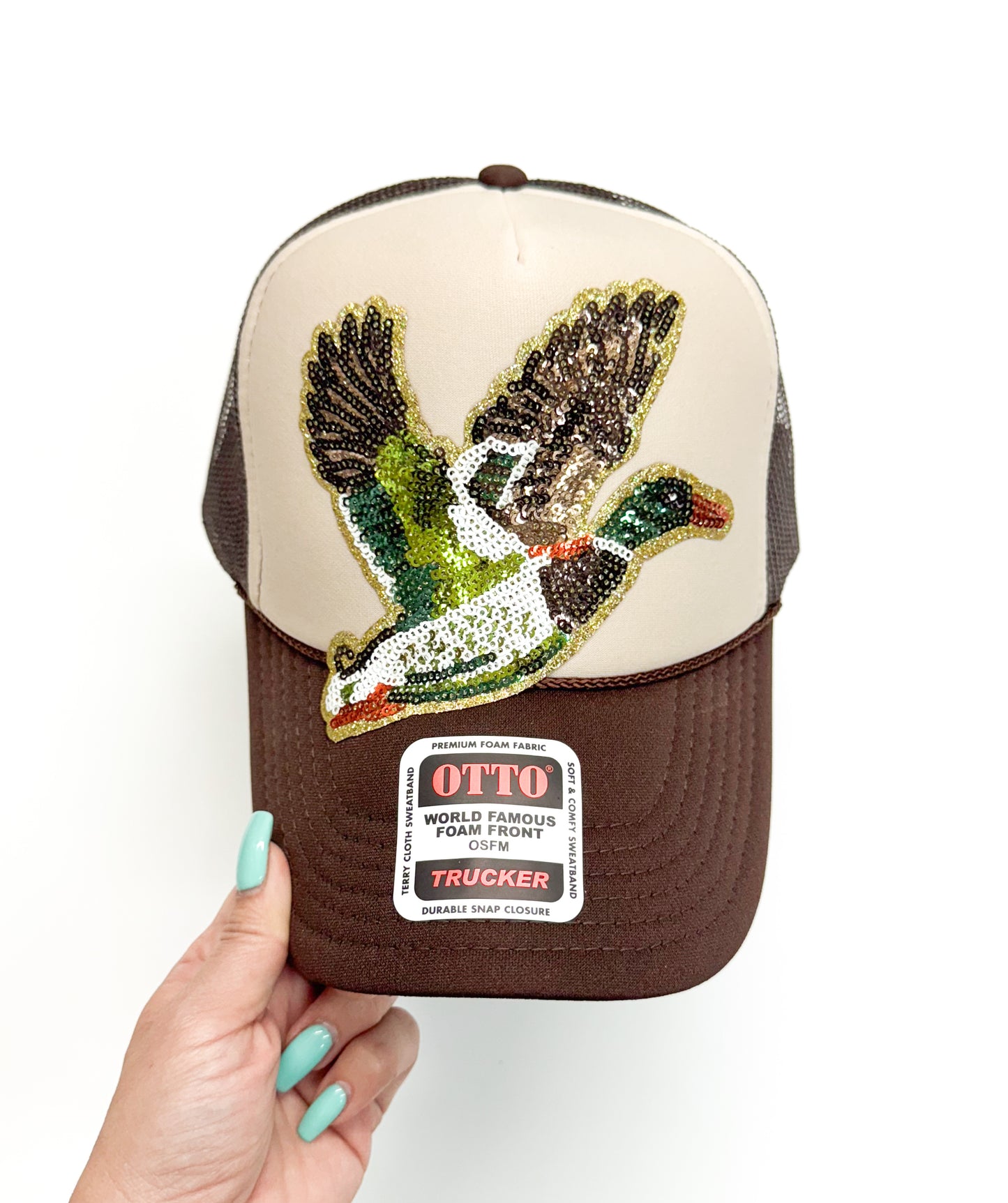 Mallard Duck Hunting Sequin Patch - Small