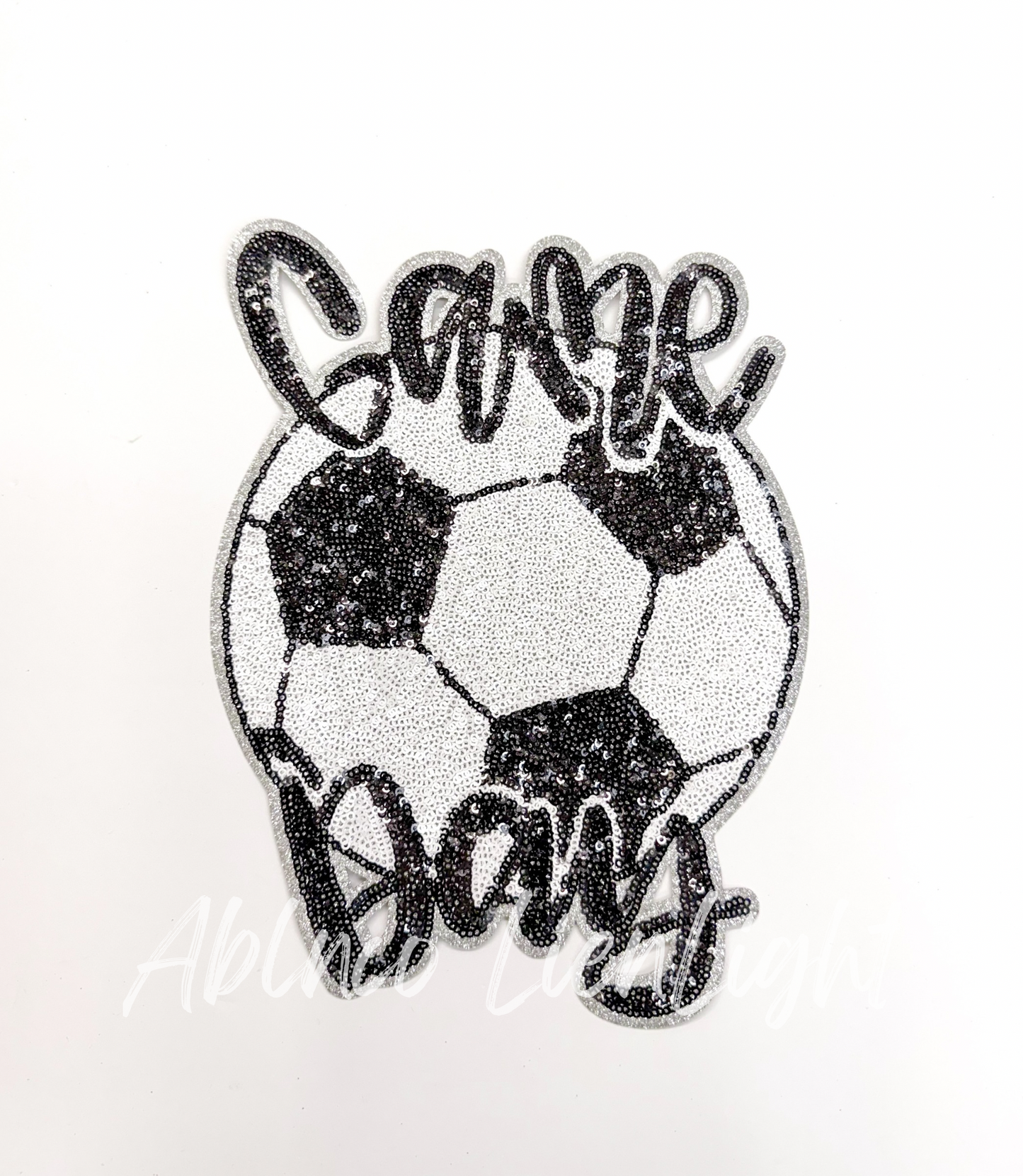 Game Day Soccer Embroidery Sequin Patch - Large