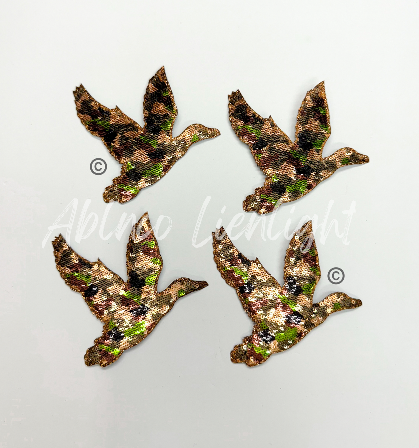 Camo Mallard Duck Hunting Sequin Patch - Small