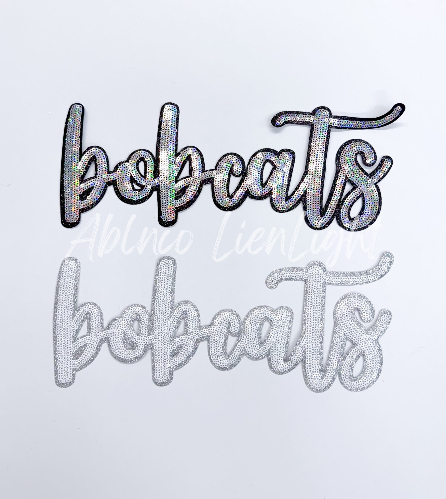 Bobcats Cursive Letter Mascot Gameday Sequins Patch