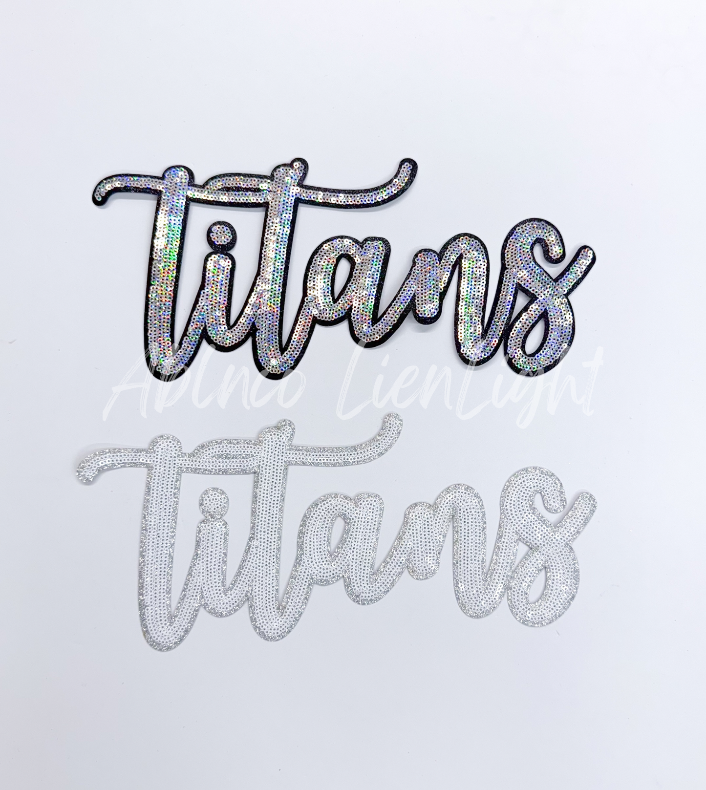 Titans Cursive Letter Mascot Gameday Sequins Patch
