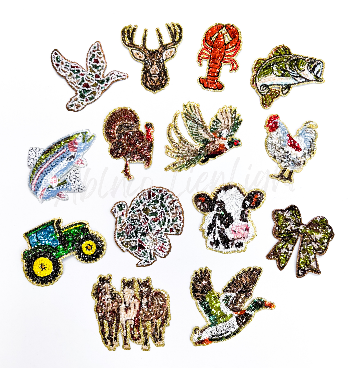 Chicken Farm Animal Sequin Patch - Small