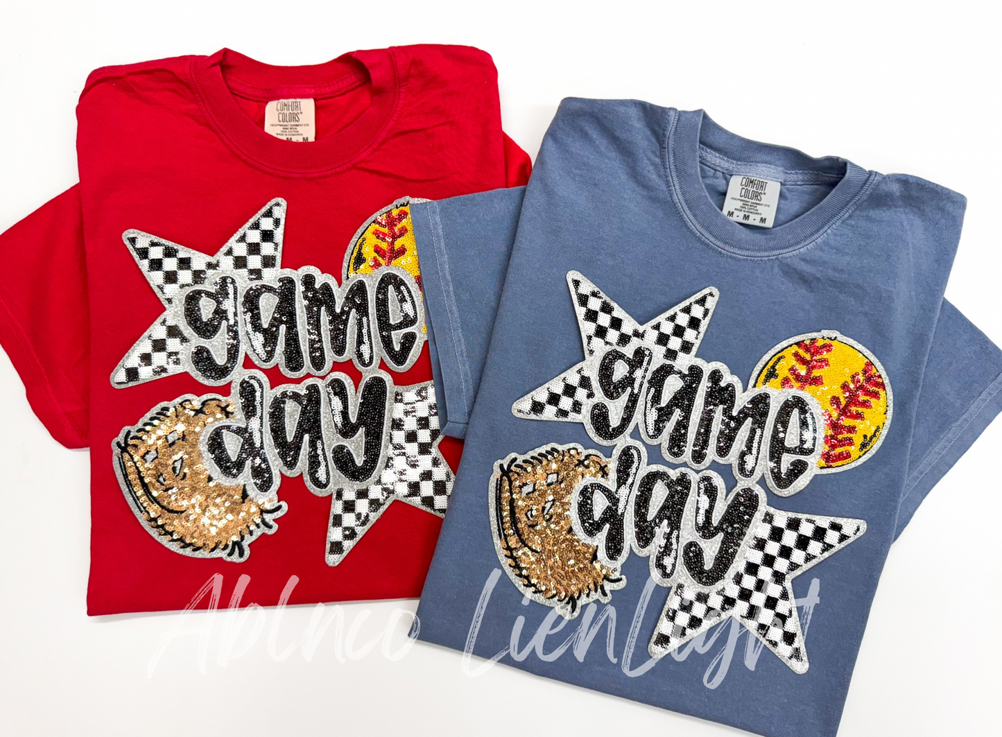 Softball Gameday Patch Sequins Tshirt