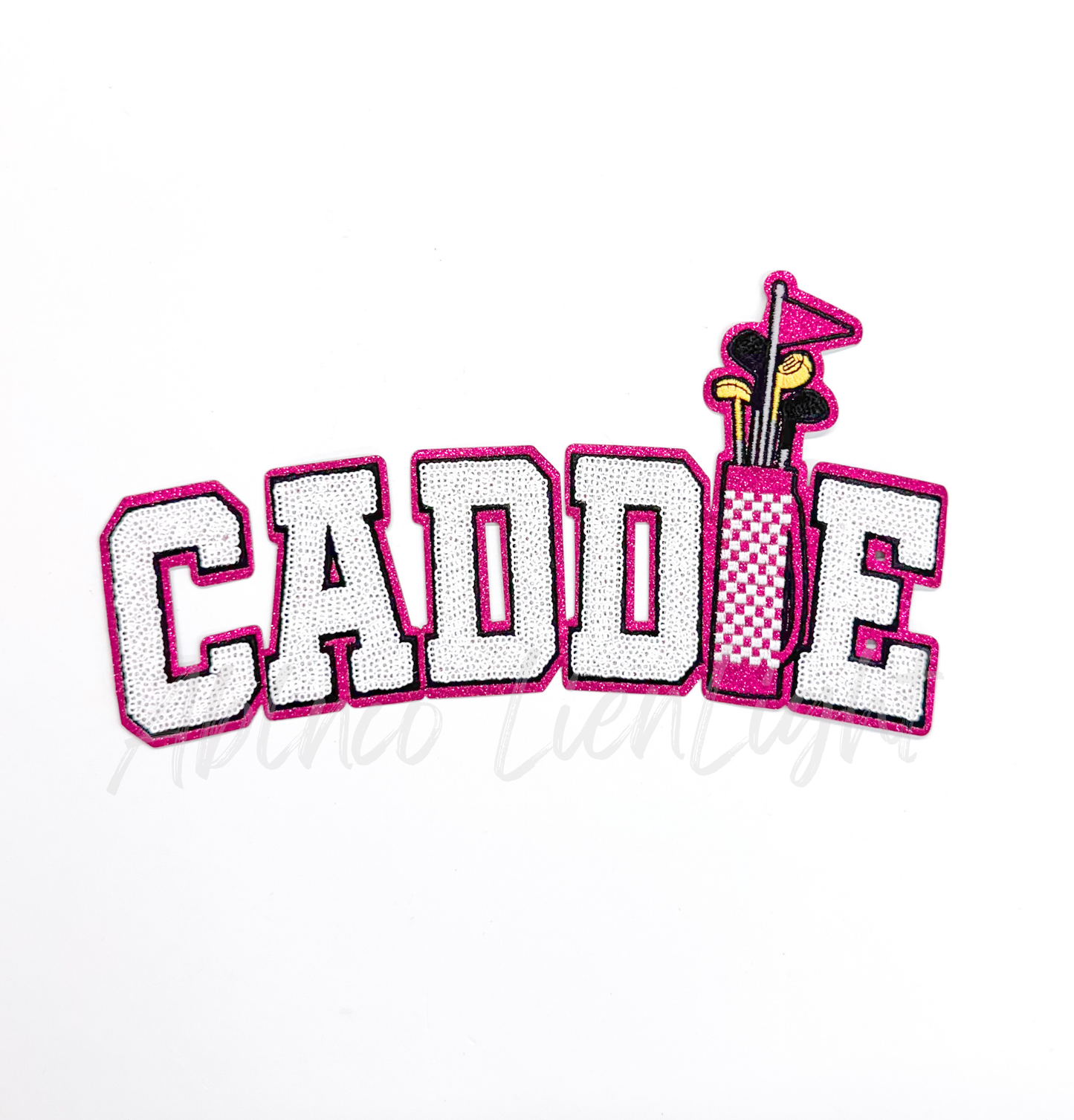 Pink Golf Caddie Sequin Patch - Large