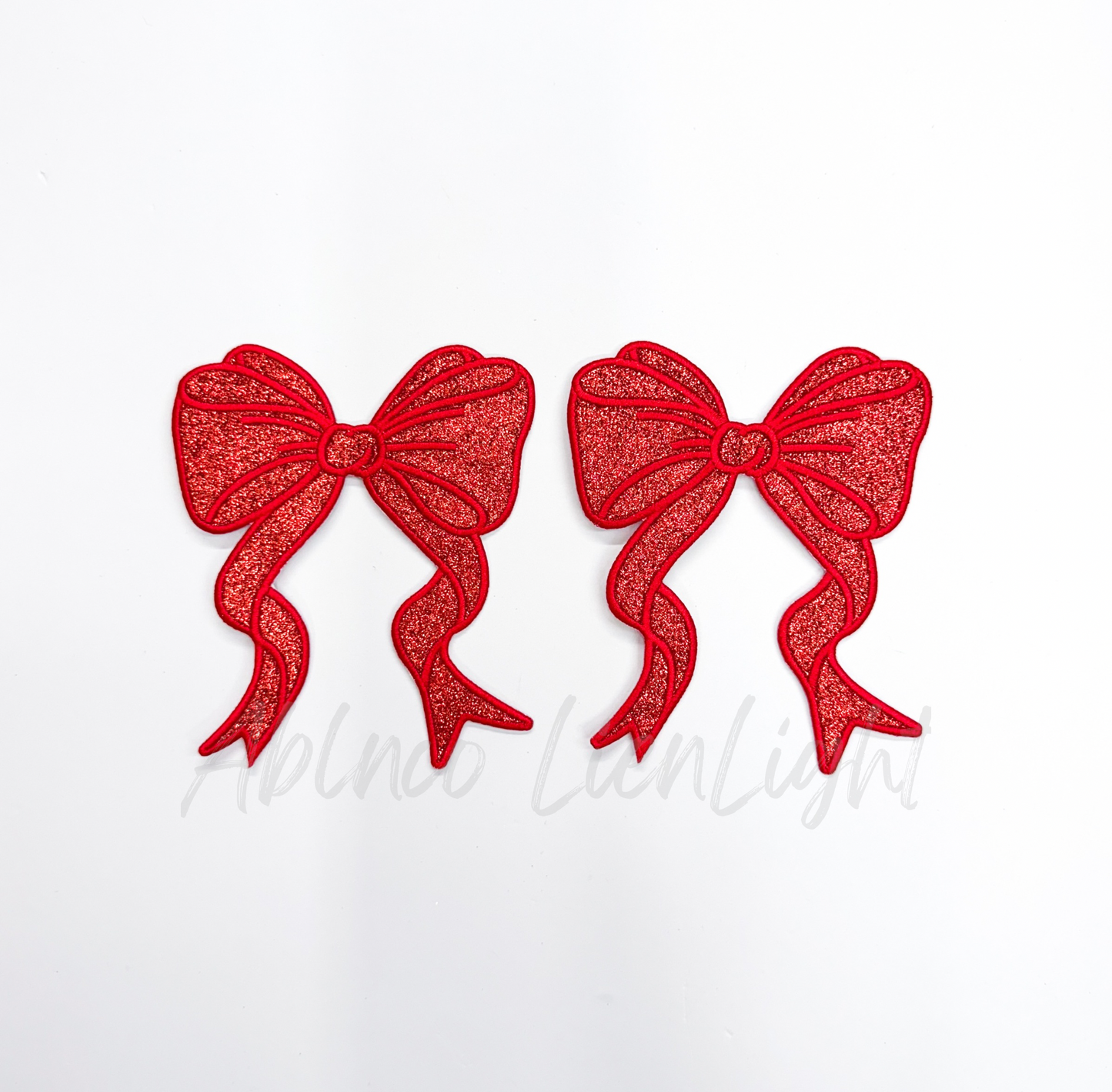 Side Bows Glitter Embroidery Patch