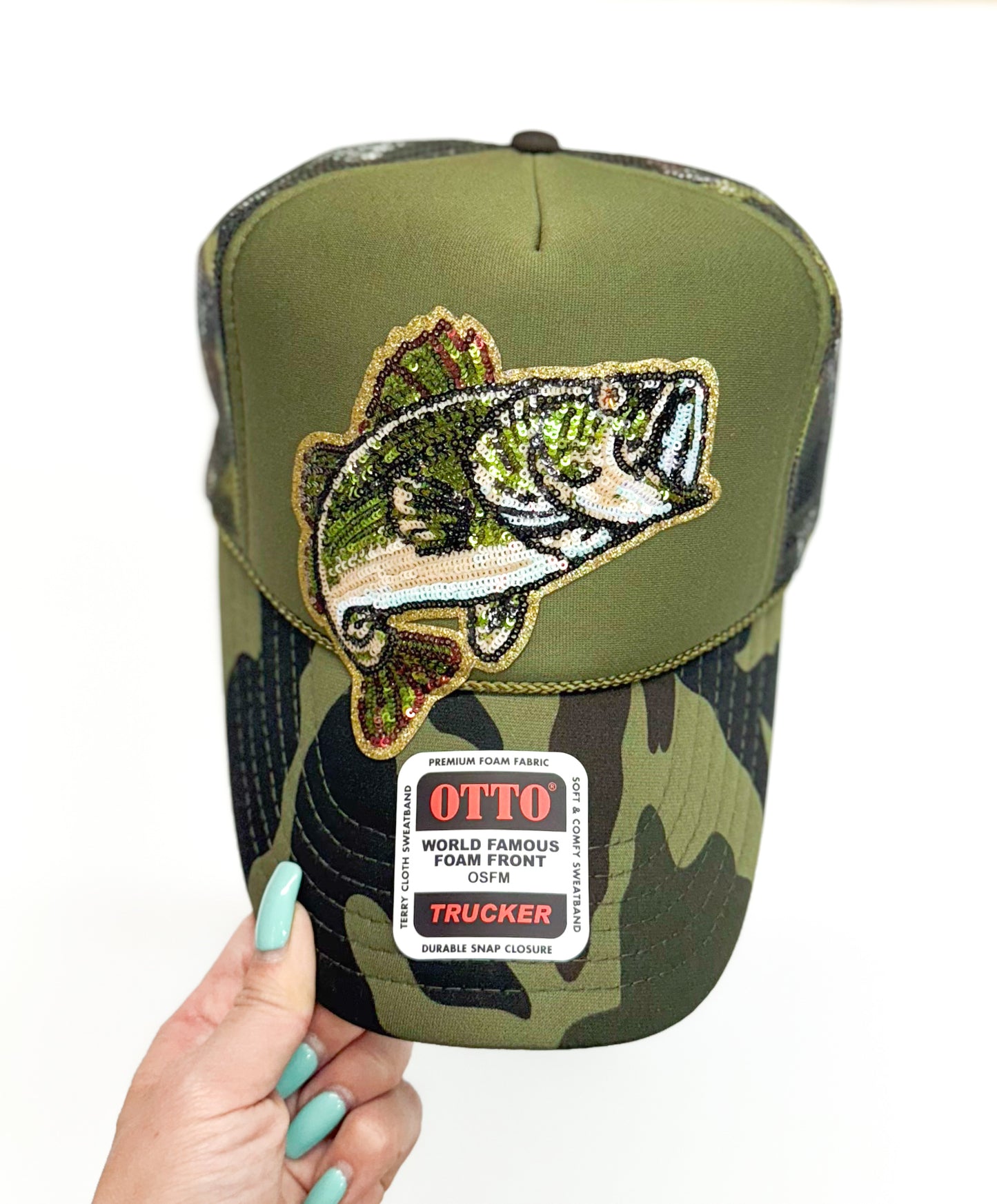 Sequin Bass Fishing Otto Trucker Hat