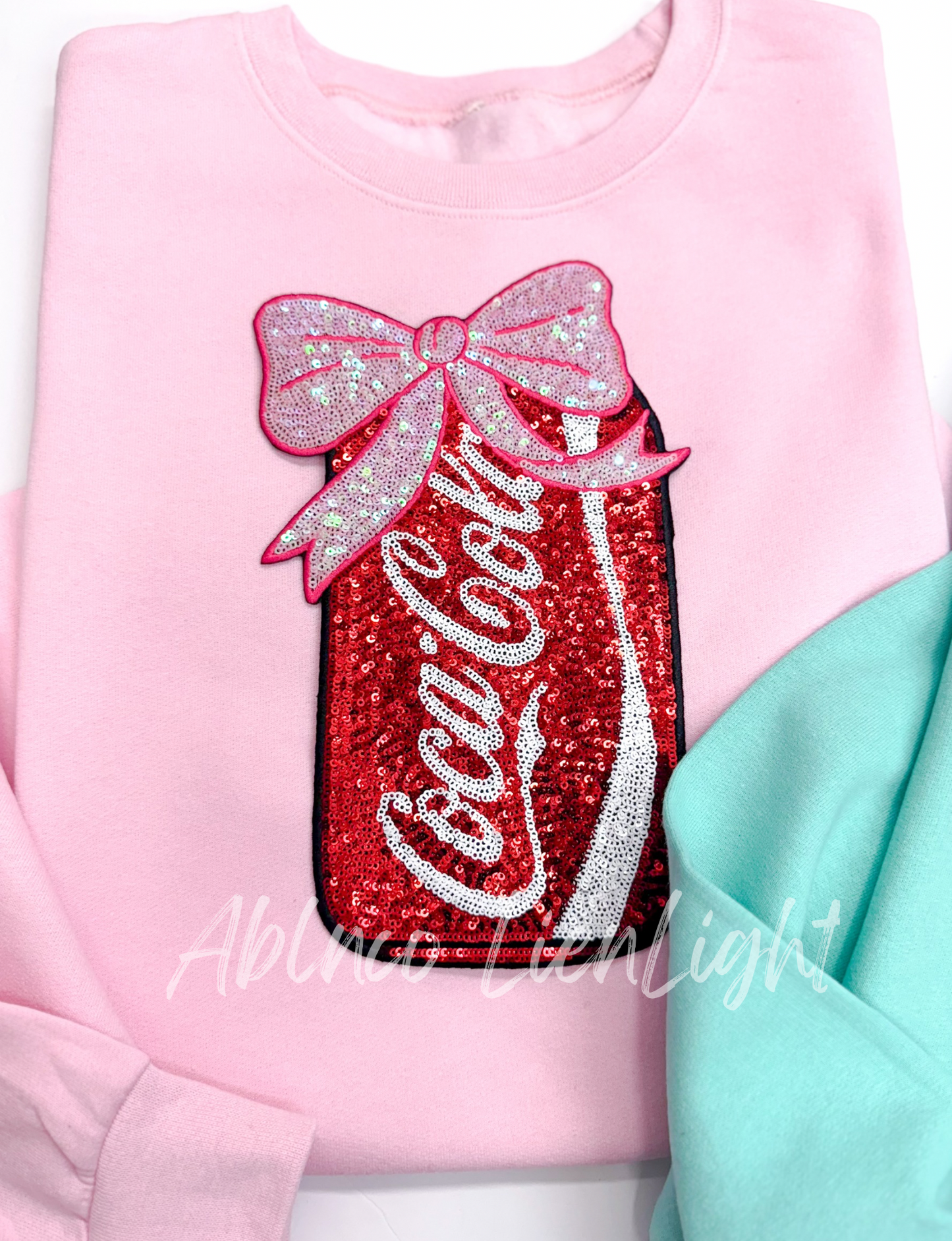 Coke Coca Cola Sequins Sparkles Patch Sweatshirt