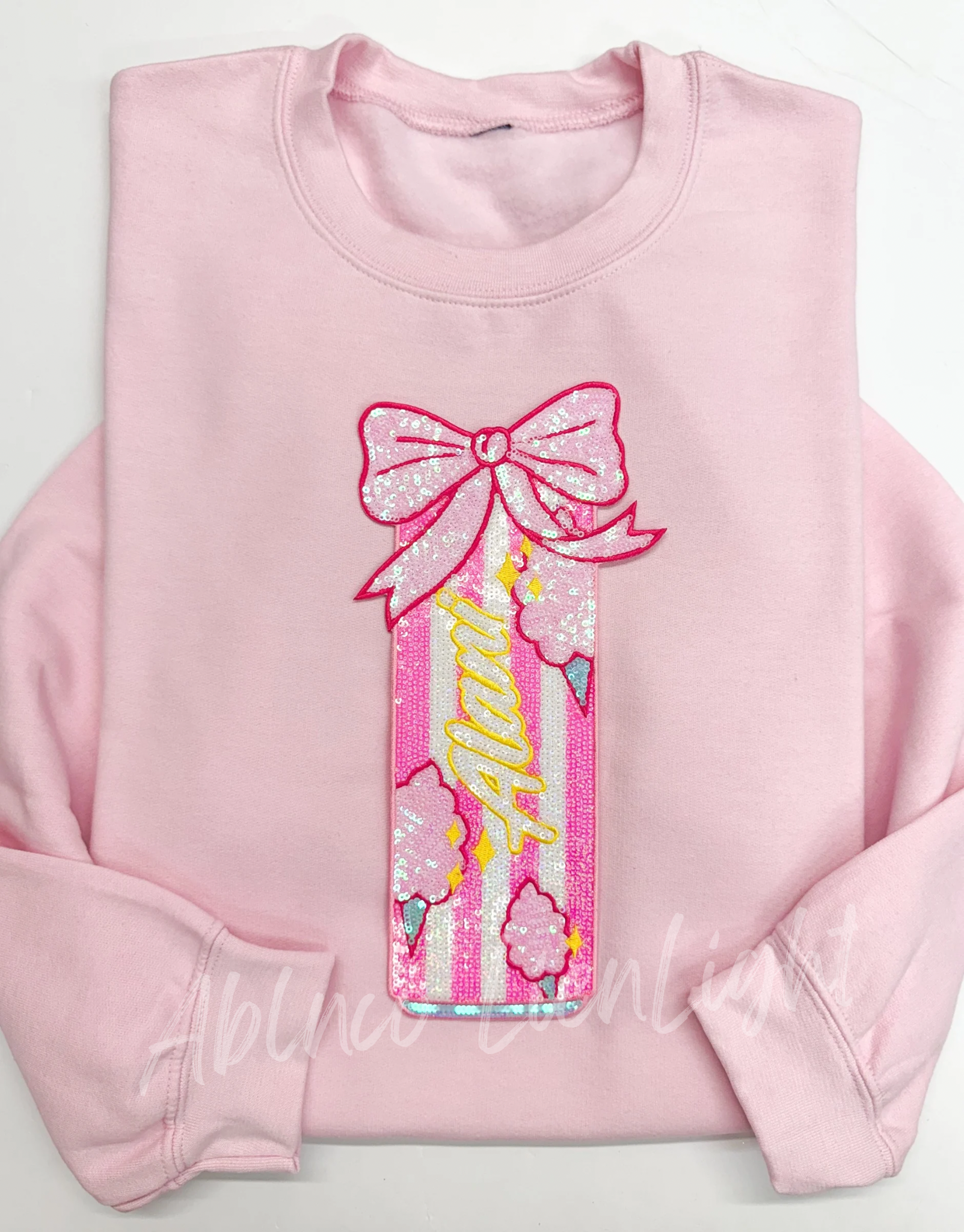 Cotton Candy Alani Energy Drink Sequin Patch Sweatshirt – ABLNco
