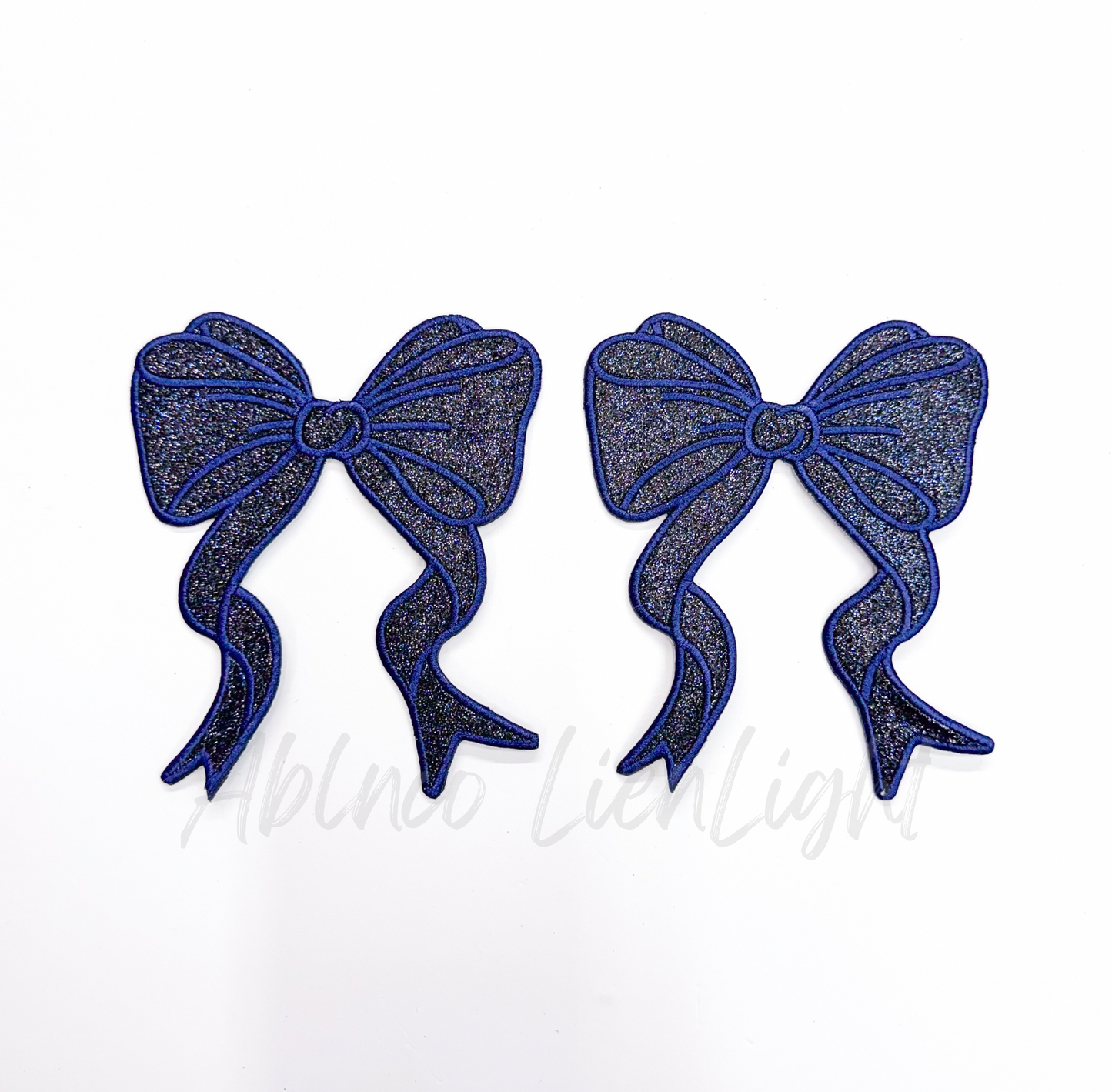 Side Bows Glitter Embroidery Patch