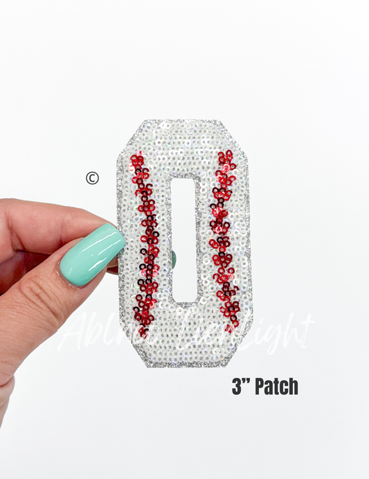 Sequin Baseball Numbers Patch - Small