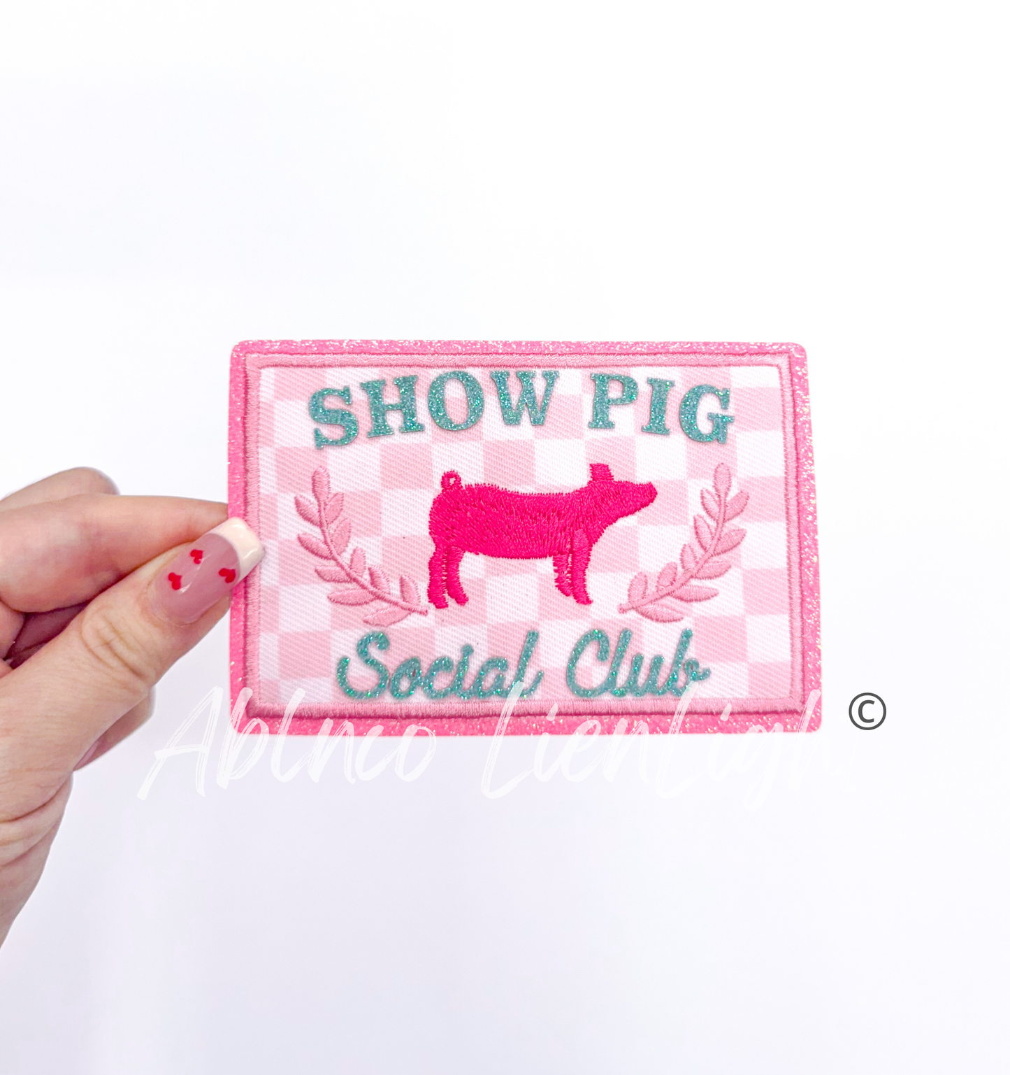 Show Pig Social Club Glitter Embroidery Patch