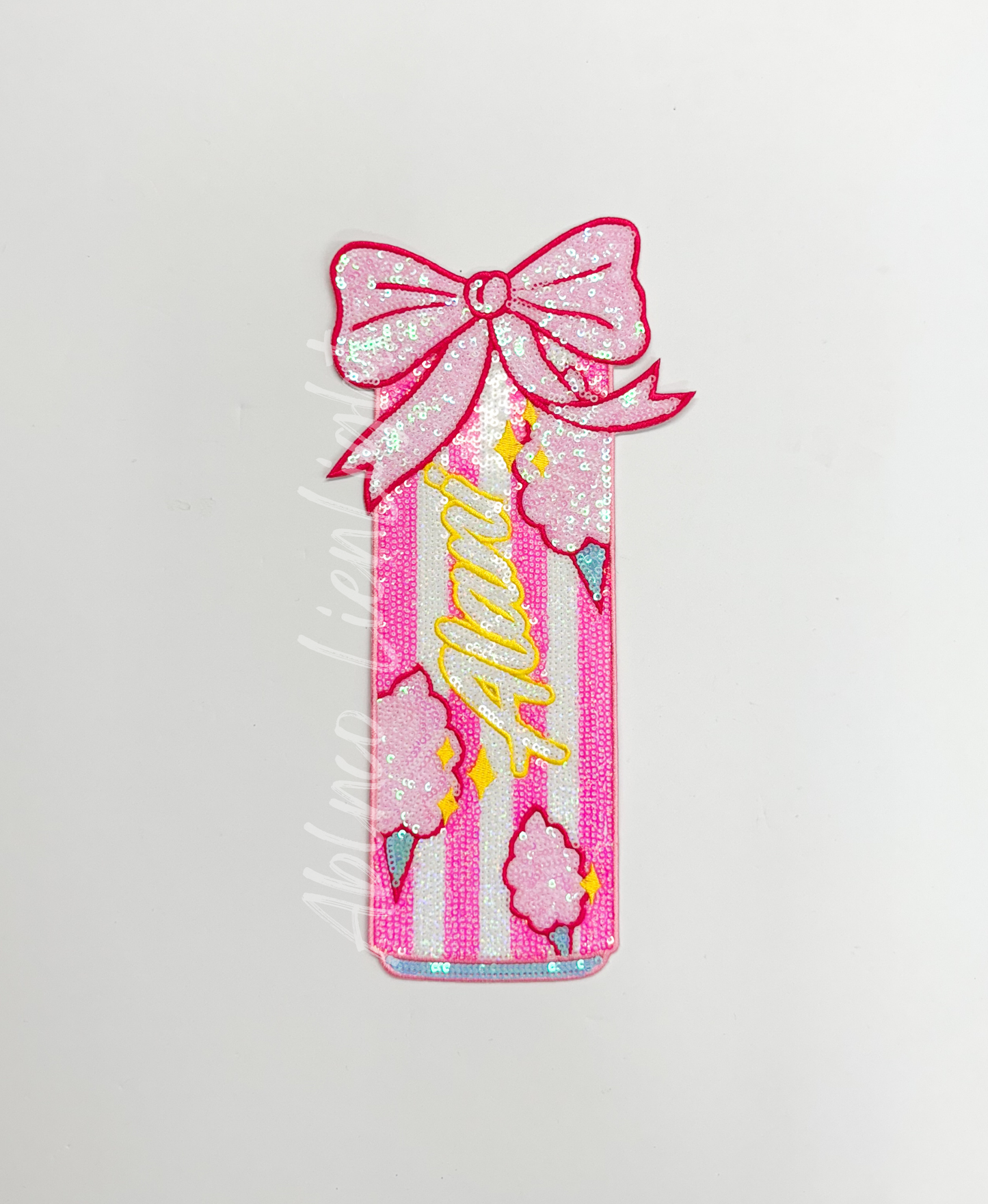 Large Alani Cotton Candy Energy Drink Sequin Patch
