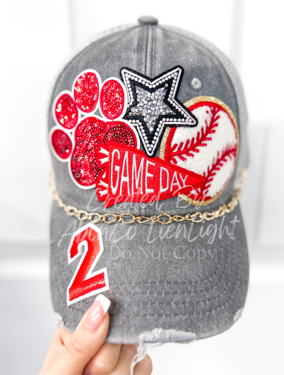 3” Softball Chenille Glitter Patch