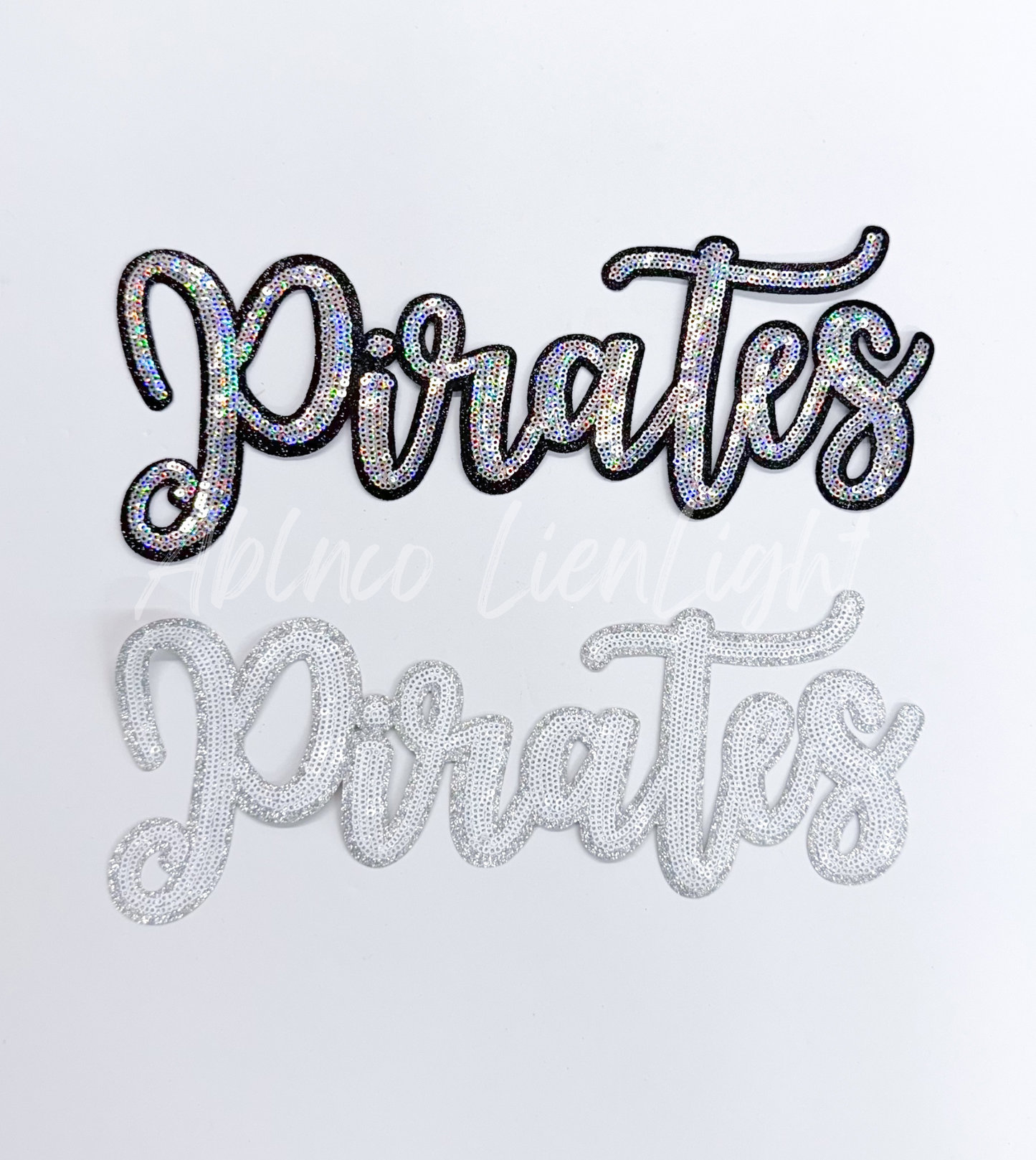 Pirates Cursive Letter Mascot Gameday Sequins Patch