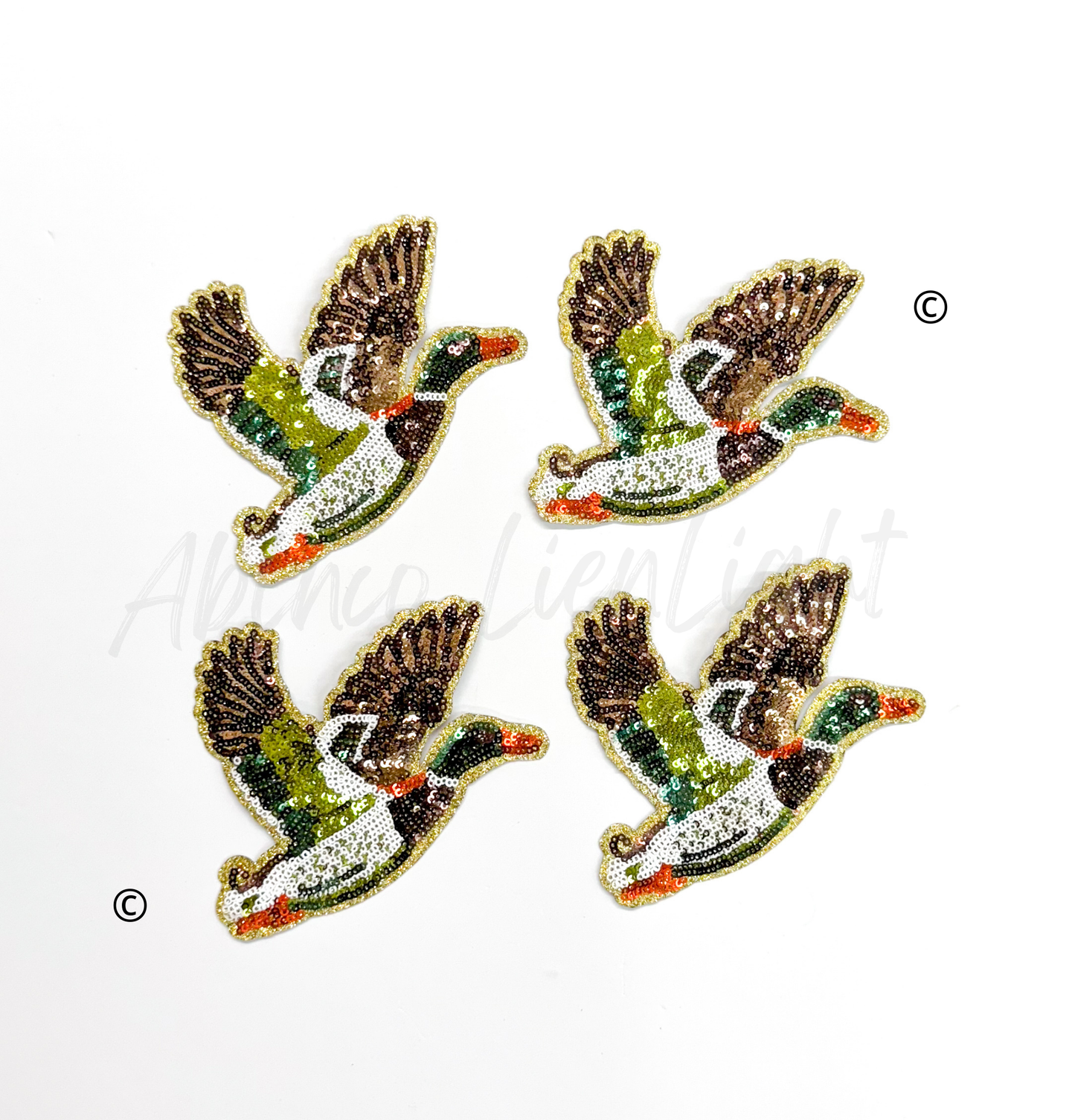 Mallard Duck Hunting Sequin Patch - Small
