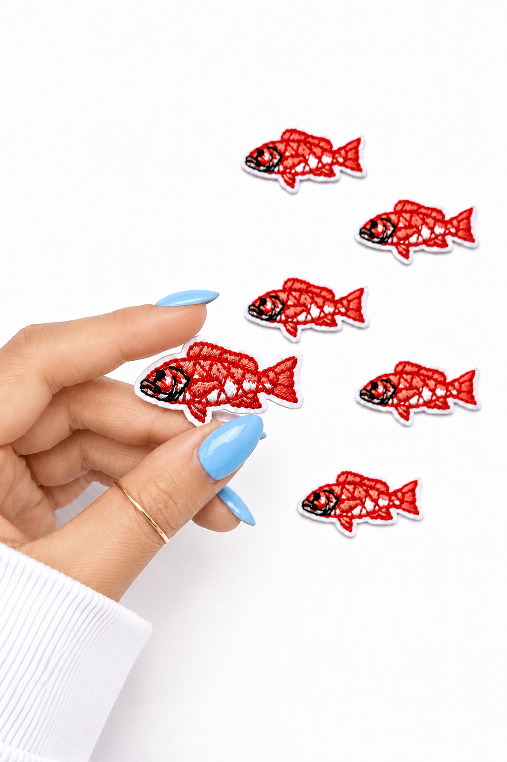 Mini Red Snapper Fish Embroidered Patch