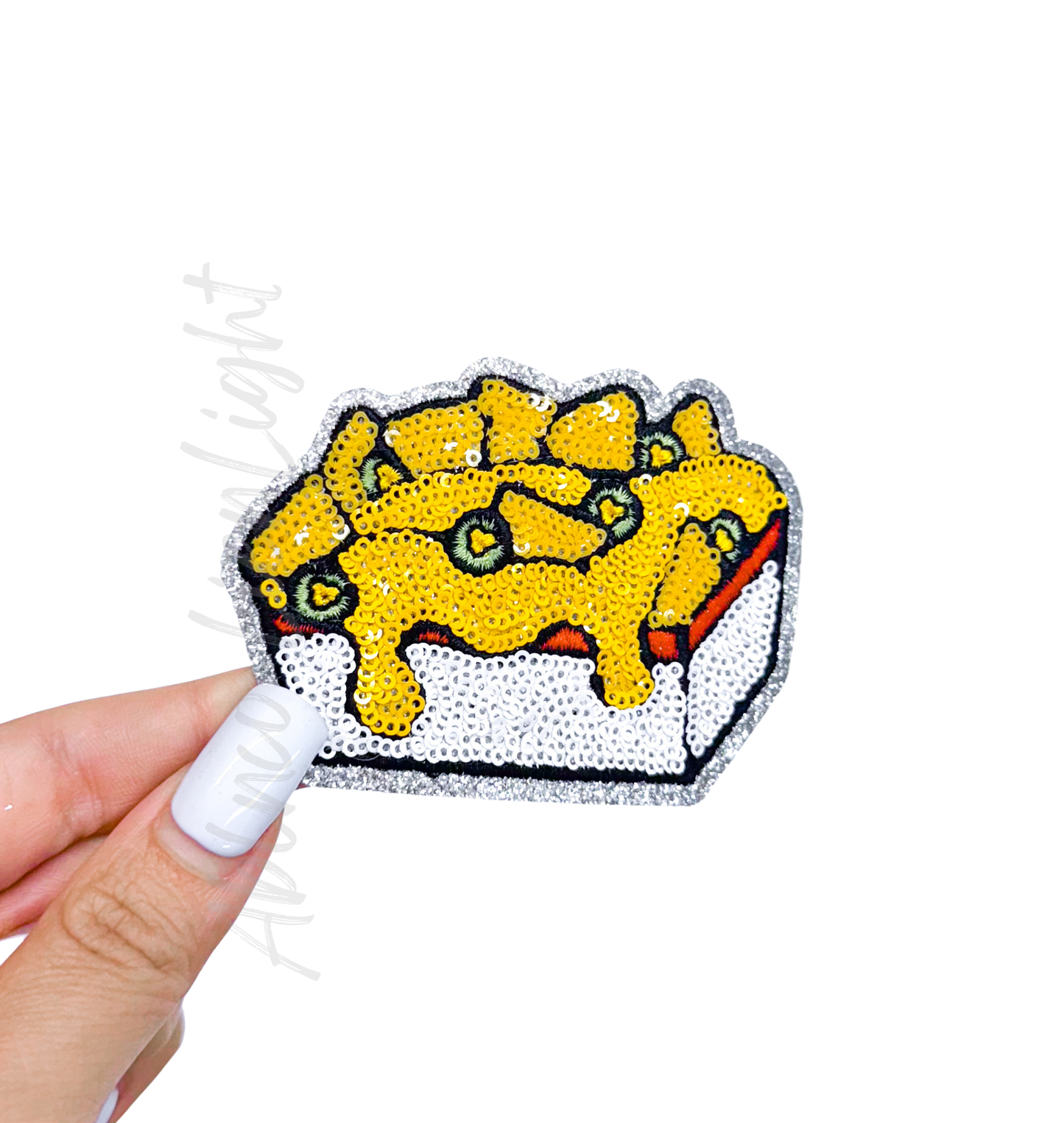 Cheese Nachos Food Sequin Patch