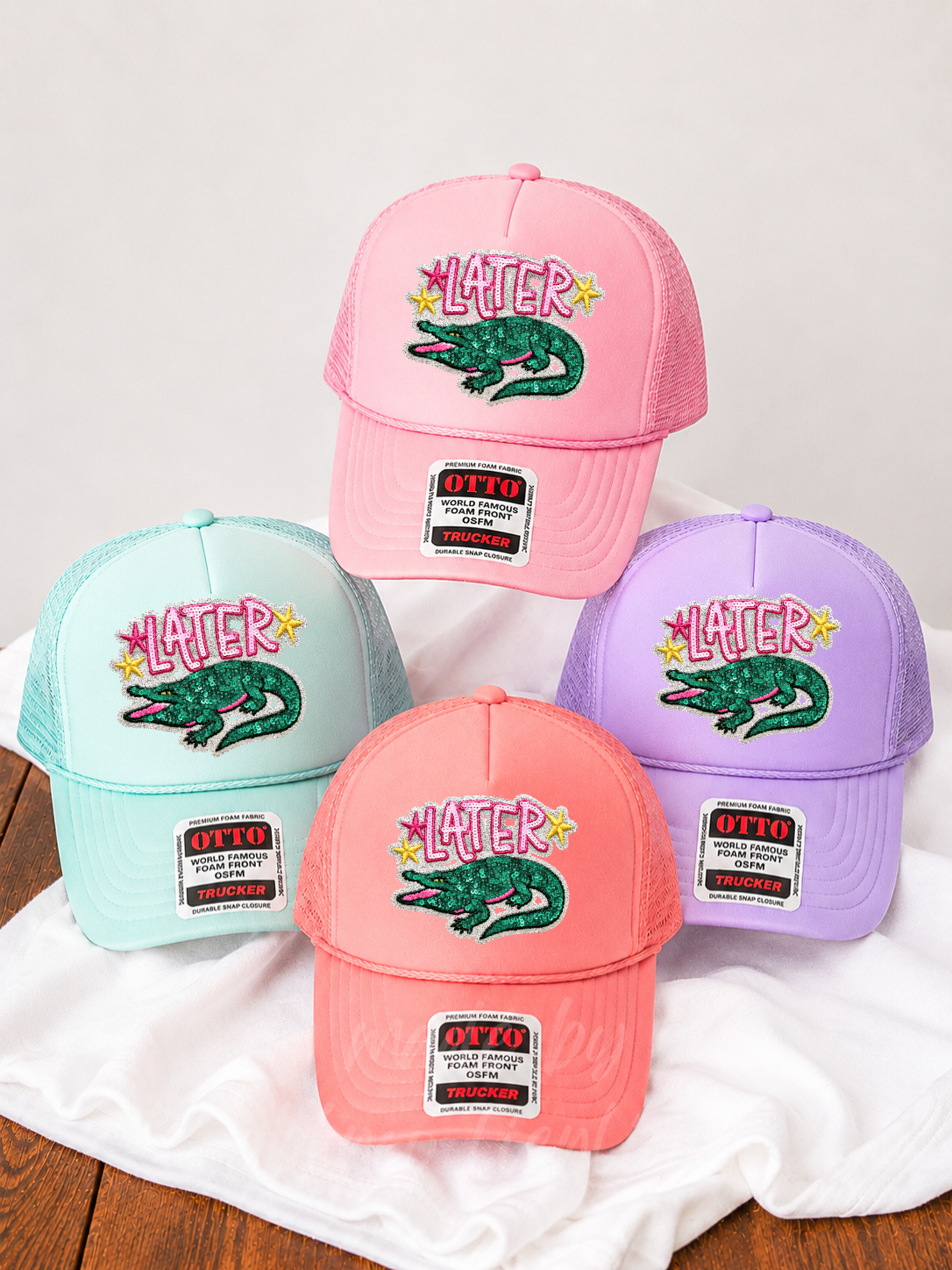 Later Gator Summer Sequin Patch Otto Trucker Hat
