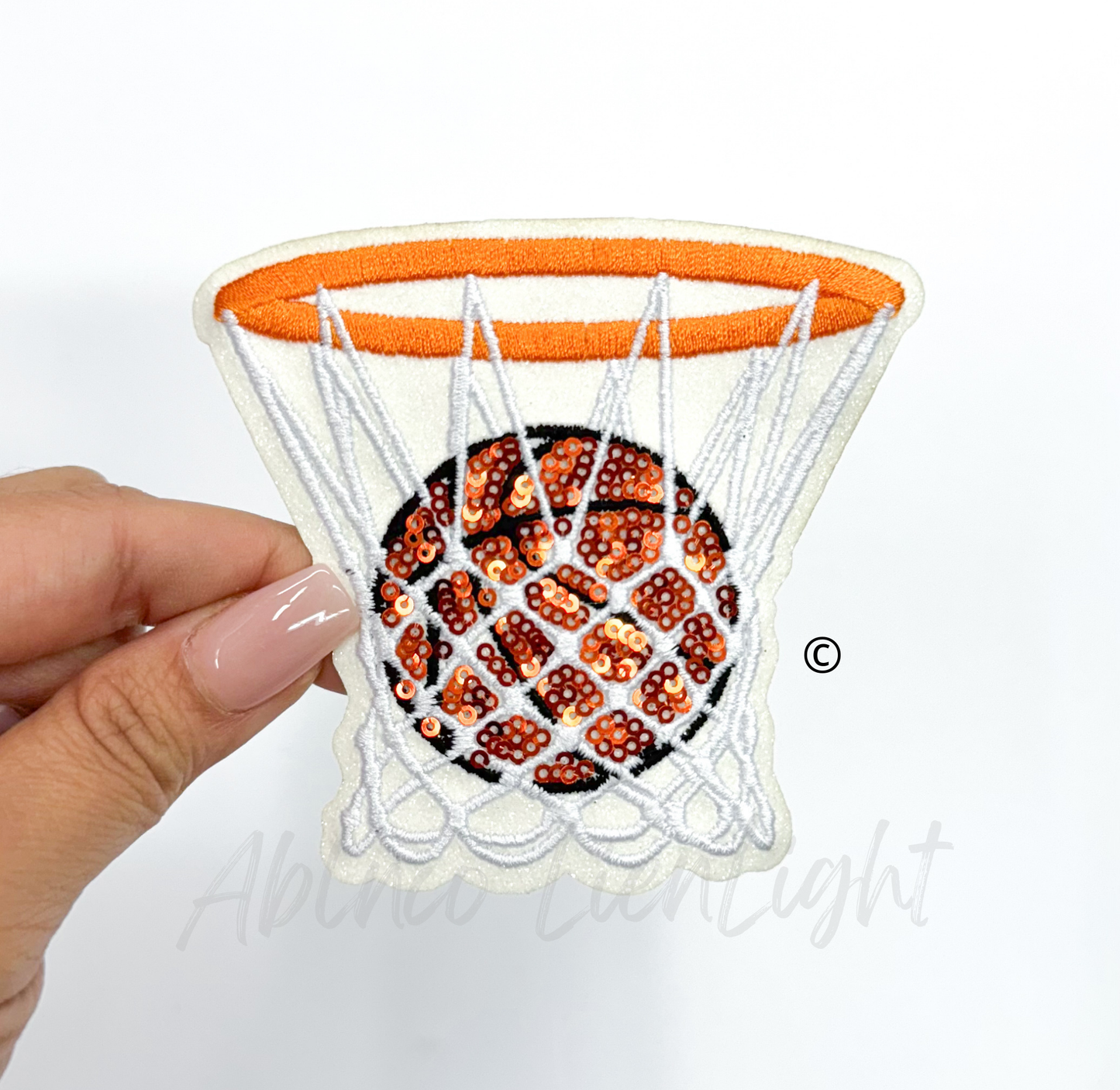Basketball Hoop Sequins Embroidery Patch