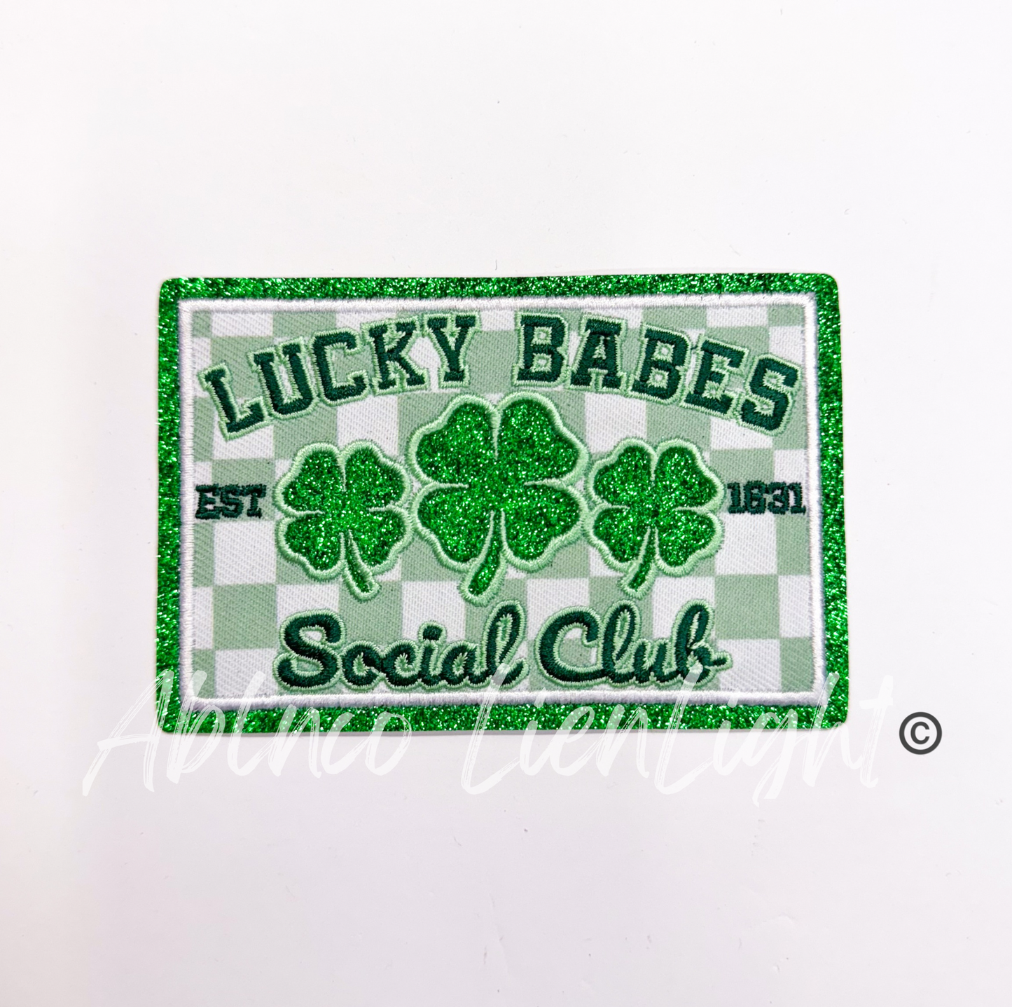 Lucky Babes Social Club St Patricks Day Glitter Embroidery Patch