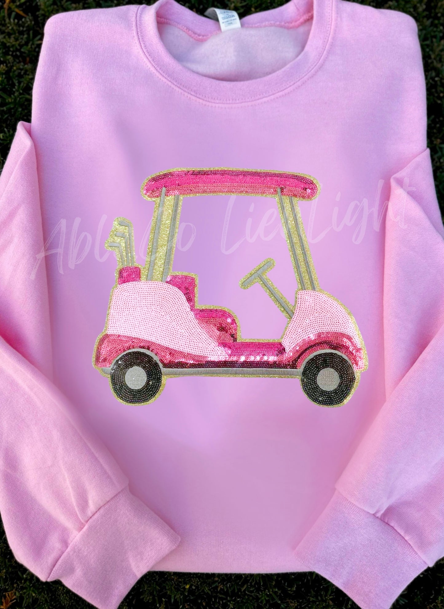 Pink Golf Cart Sequin Patch