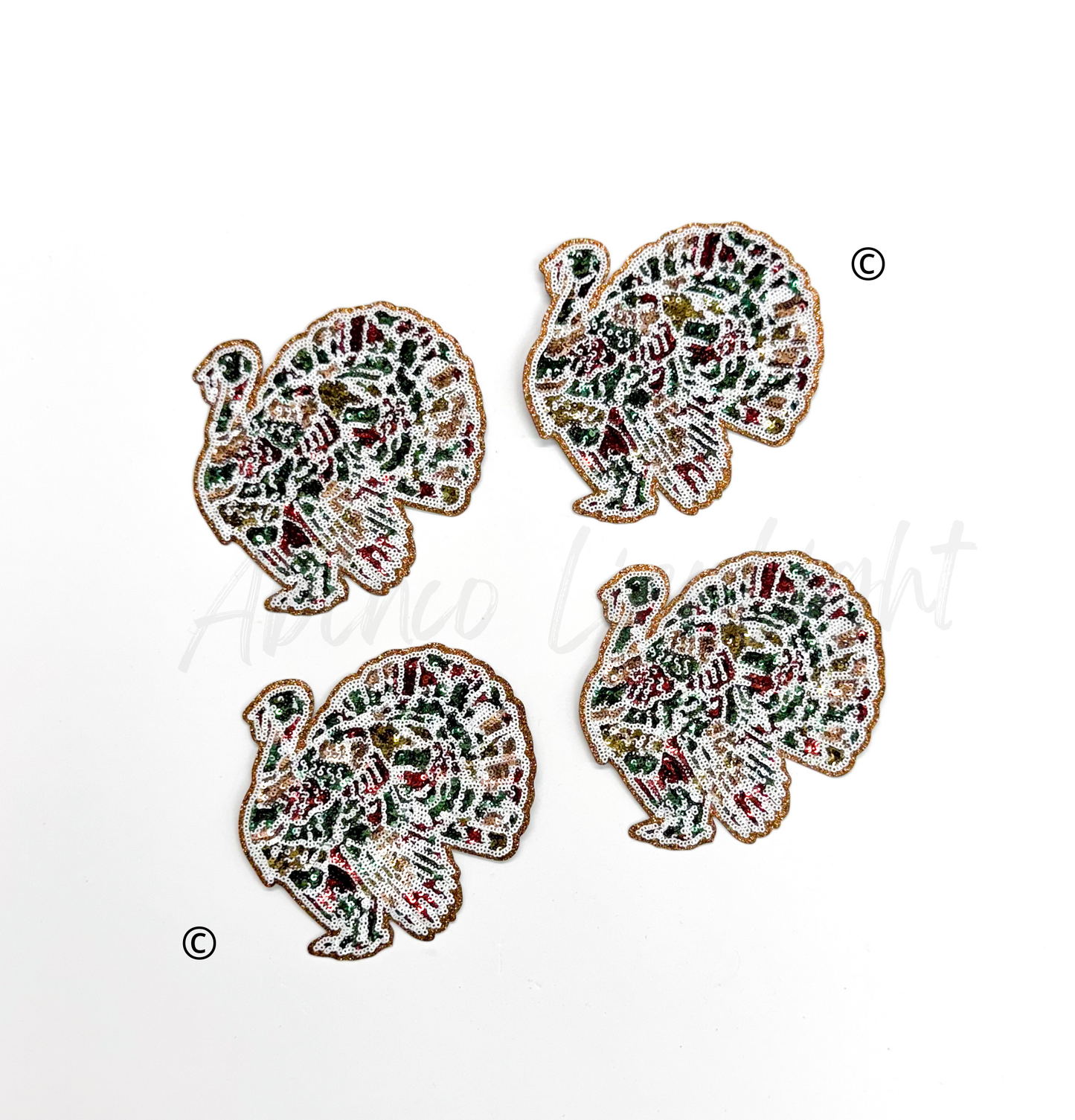 Camo Turkey Hunting Sequin Patch - Small