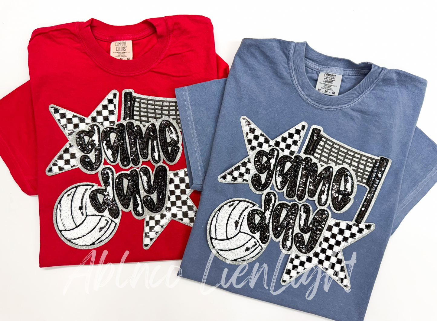 Volleyball Gameday Patch Sequins Tshirt