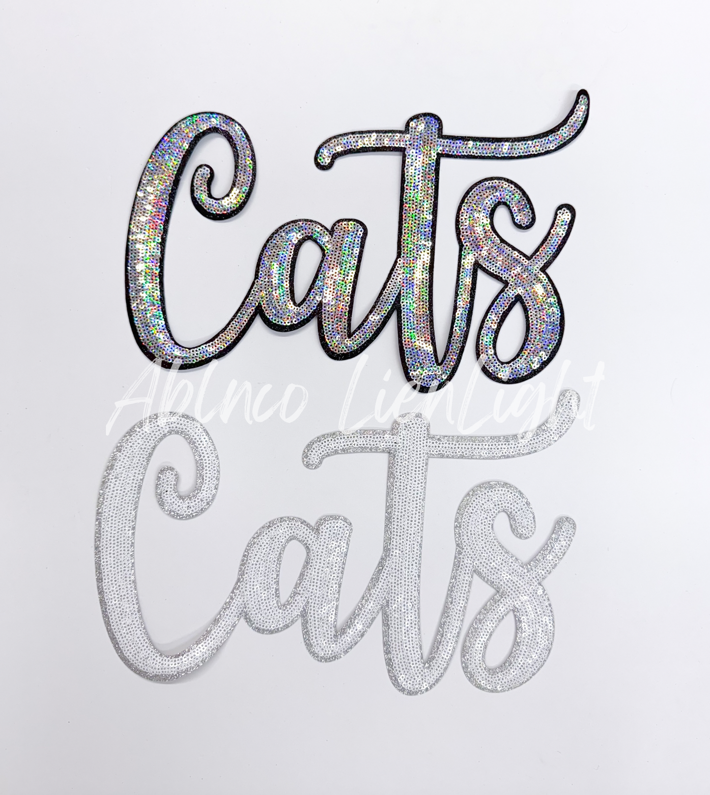 Cats Cursive Letter Mascot Gameday Sequins Patch