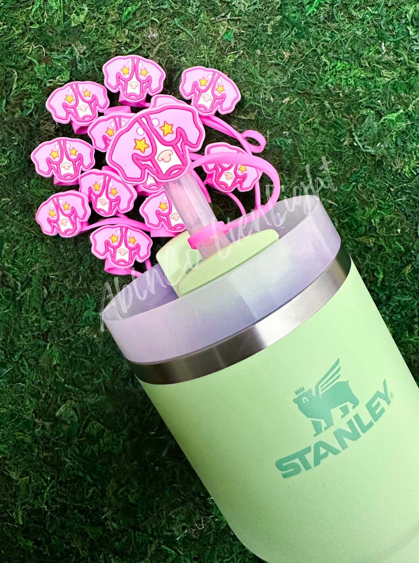 Preppy Pink Mascot™ Coon Dog Tumbler Straw Topper Cap